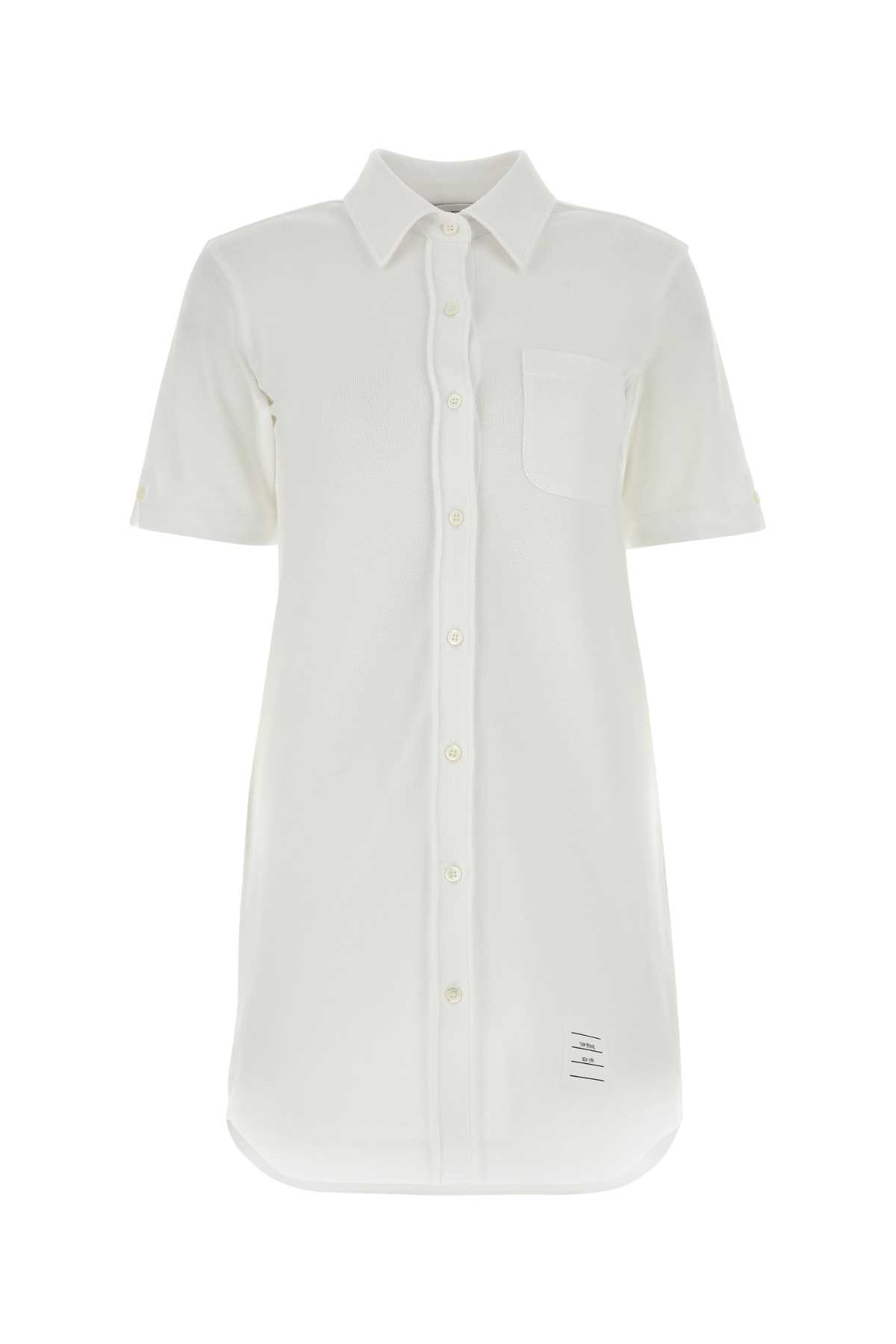 Thom Browne 白色府绸迷你衬衫裙