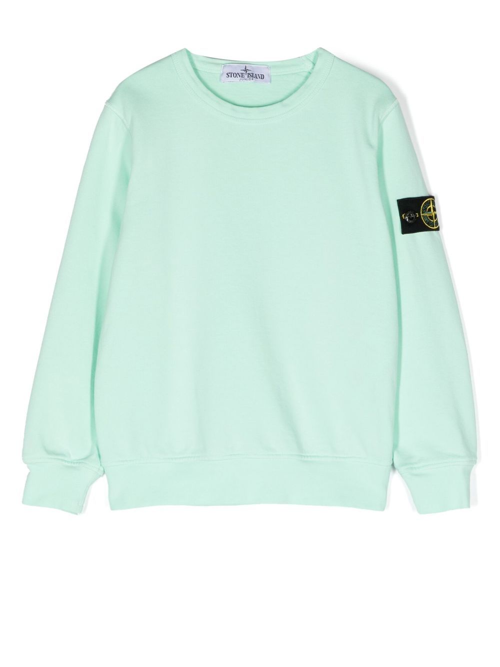 Stone Island Junior 标贴棉卫衣 - 绿色