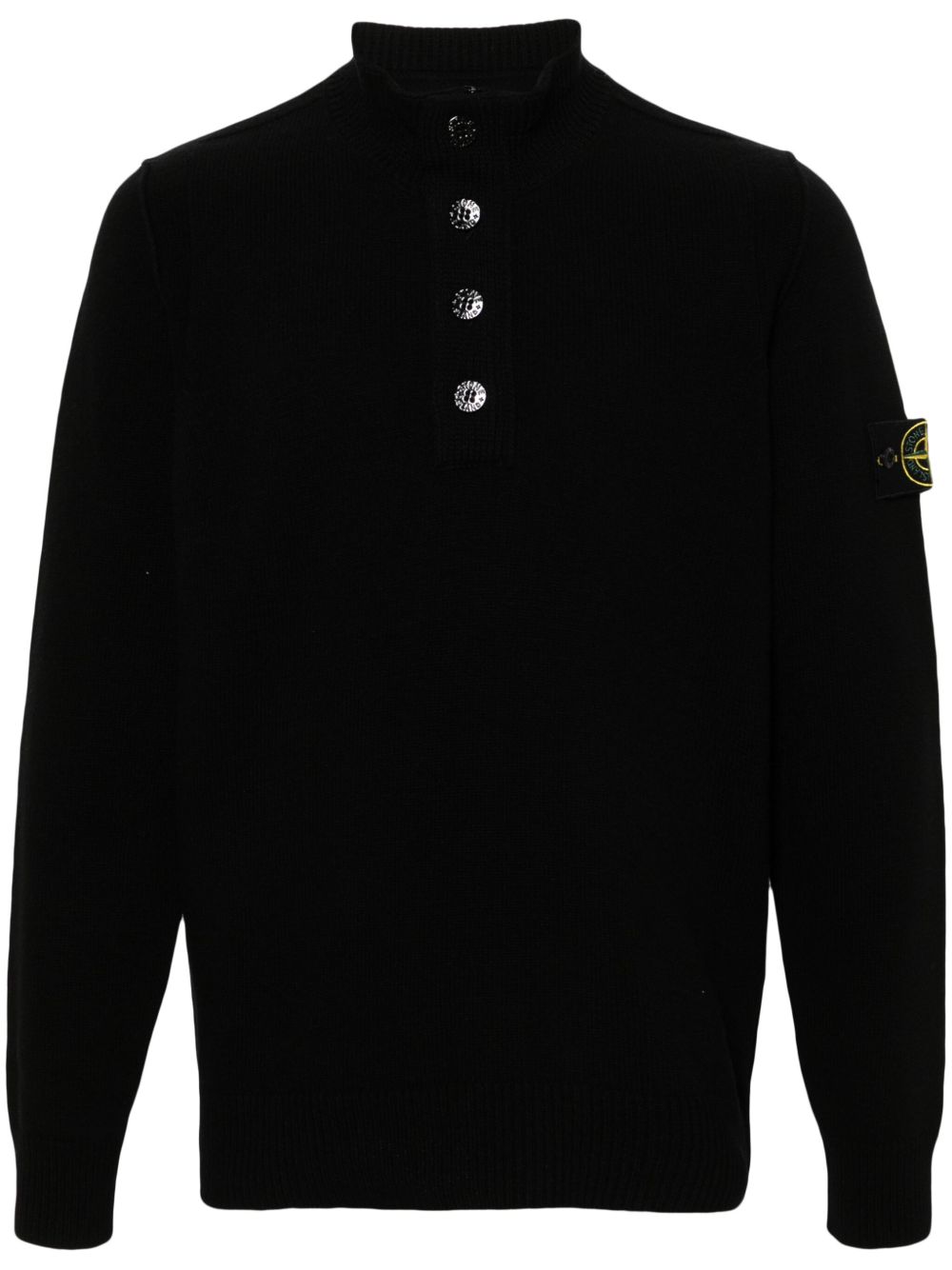 Stone Island 罗盘徽章高领毛衣 - 黑色