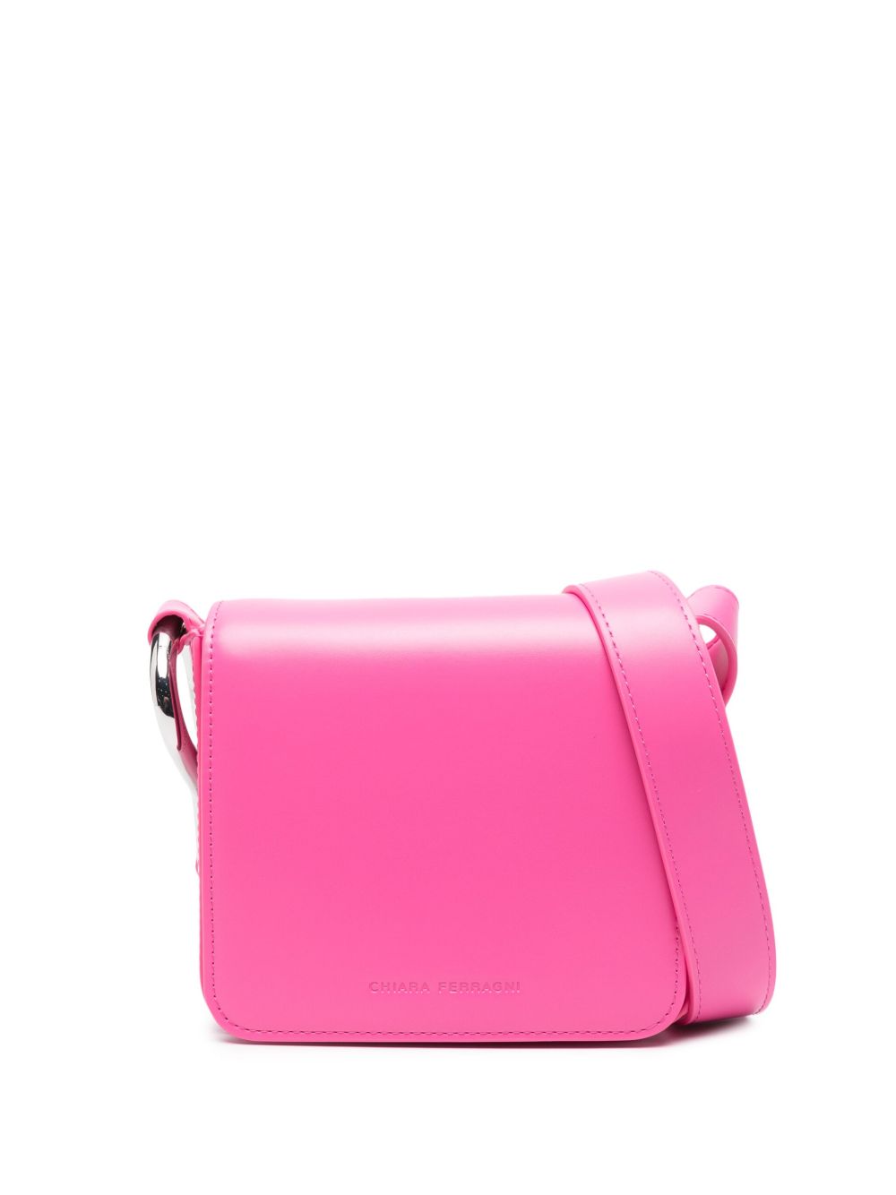 Chiara Ferragni logo凹面压花单肩包 - 粉色