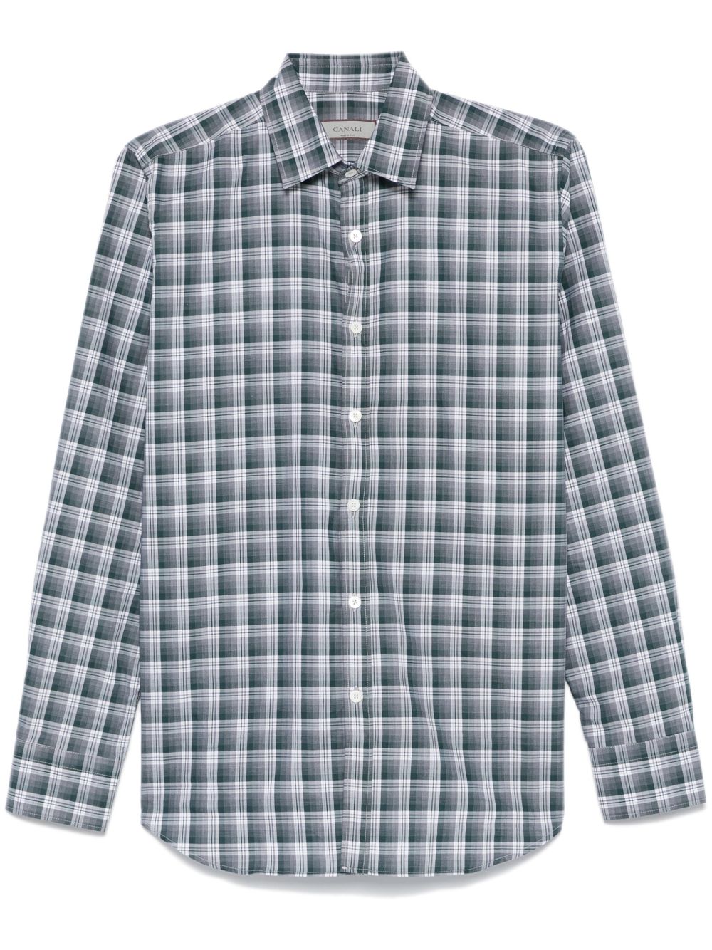 Canali 格纹衬衫 - 绿色