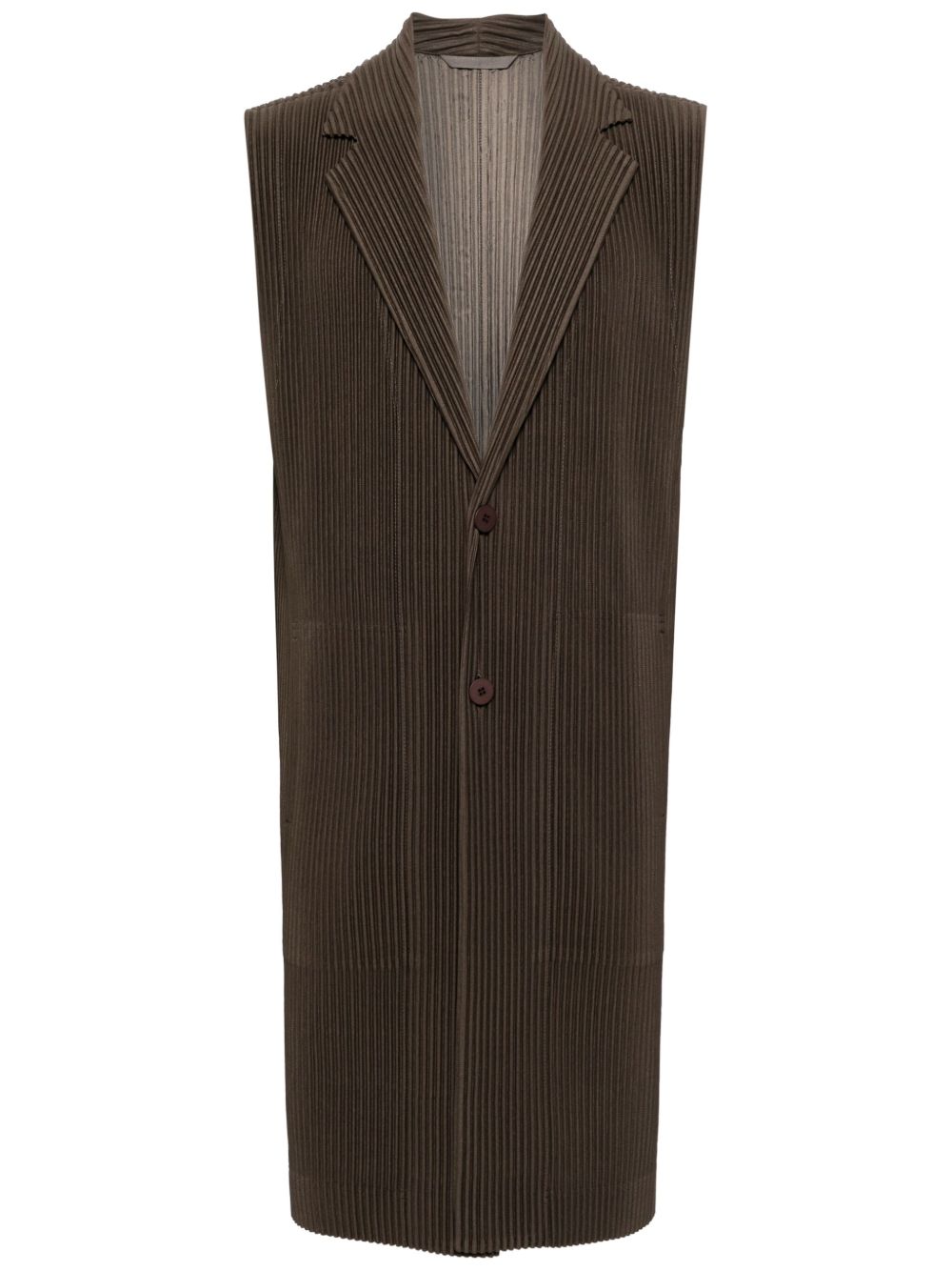 Homme Plissé Issey Miyake 单排扣灯芯绒外套 - 褐色