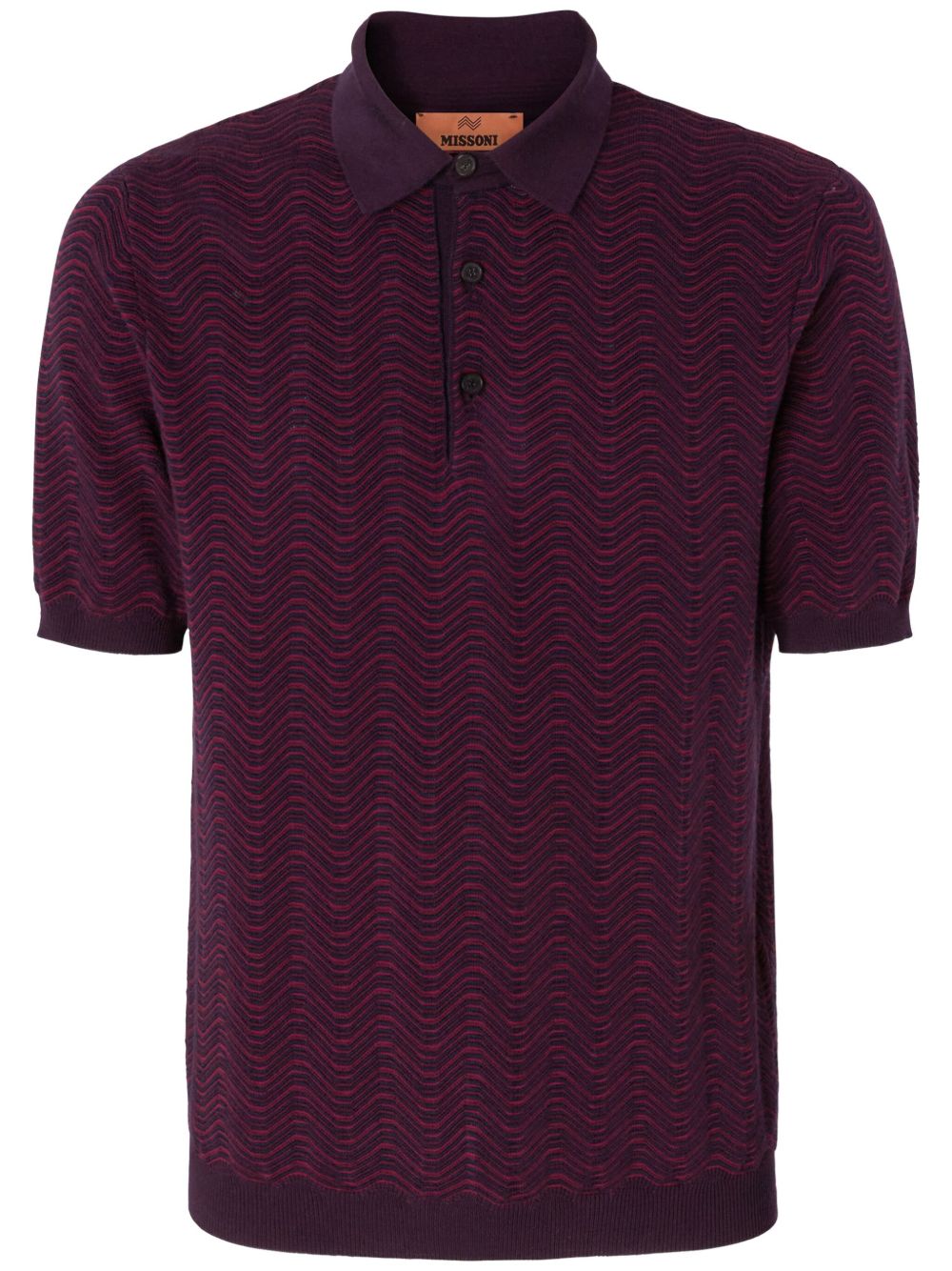 Missoni 波浪图案polo衫 - 红色