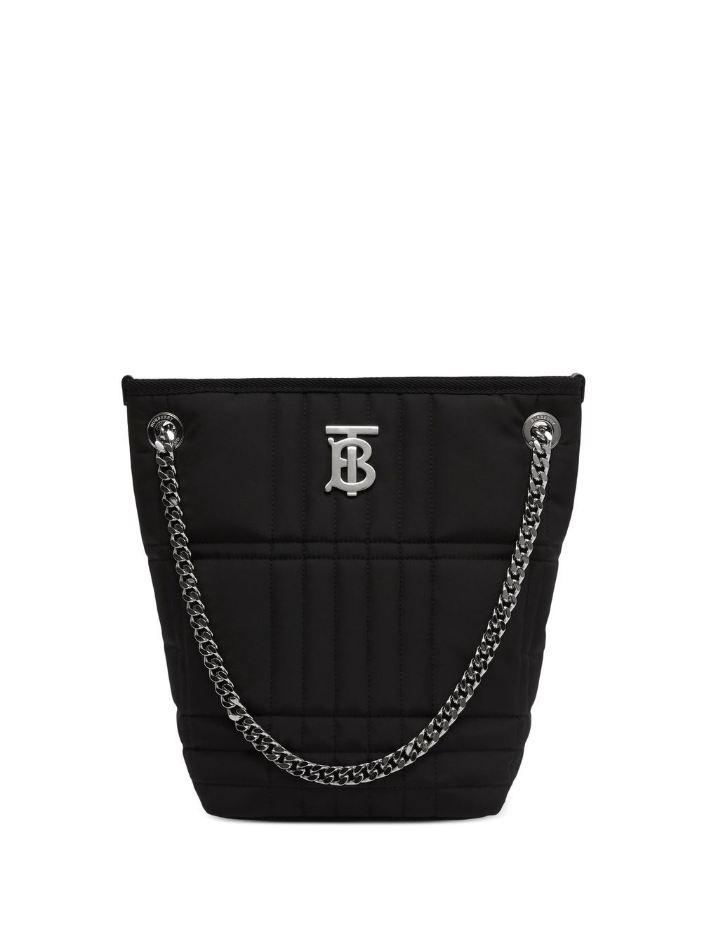 Burberry Lola 绗缝小号水桶包 - 黑色