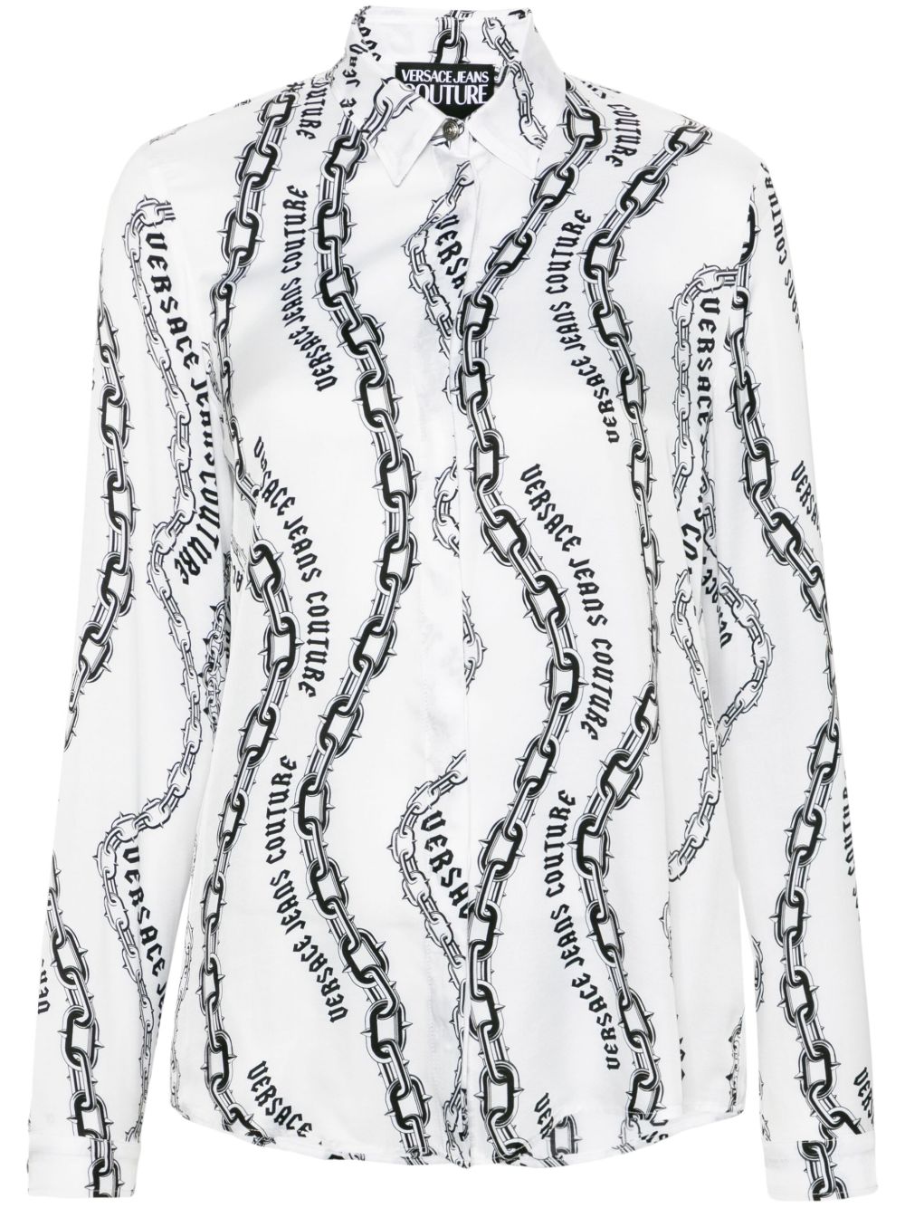 Versace Jeans Couture 锁链印花衬衫 - 白色