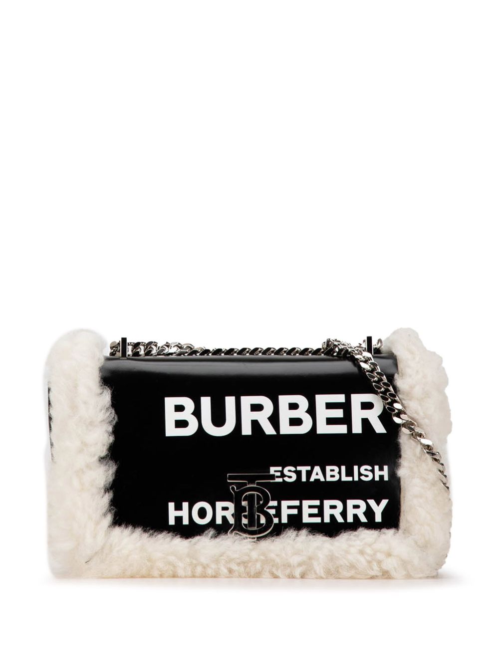 Burberry Pre-Owned 21st Century Medium Shearling Trimmed Coated Canvas Lola crossbody bag - 黑色