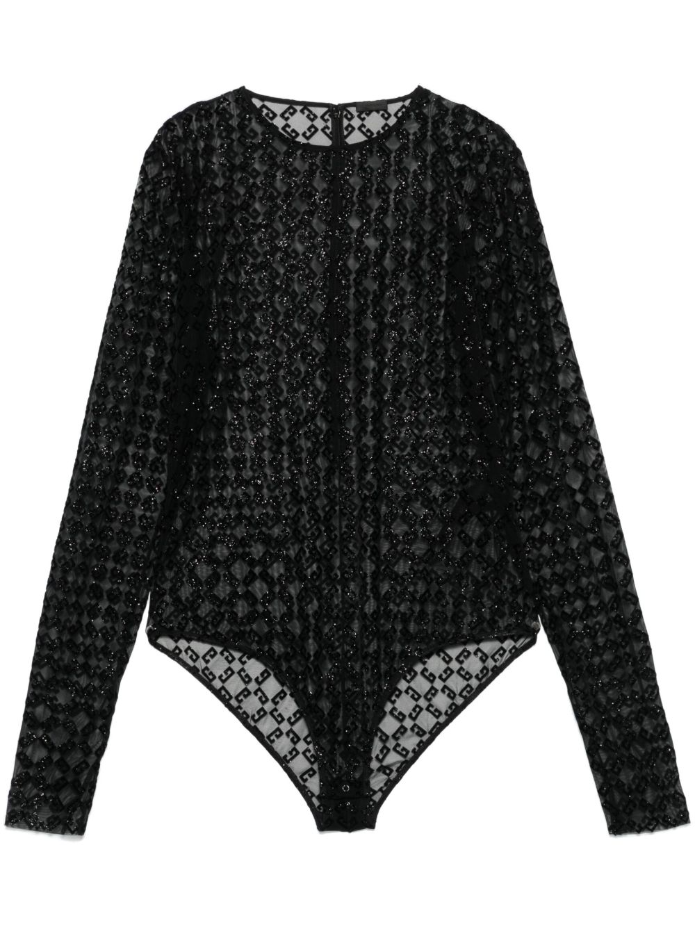 Givenchy logo植绒连体衣 - 黑色
