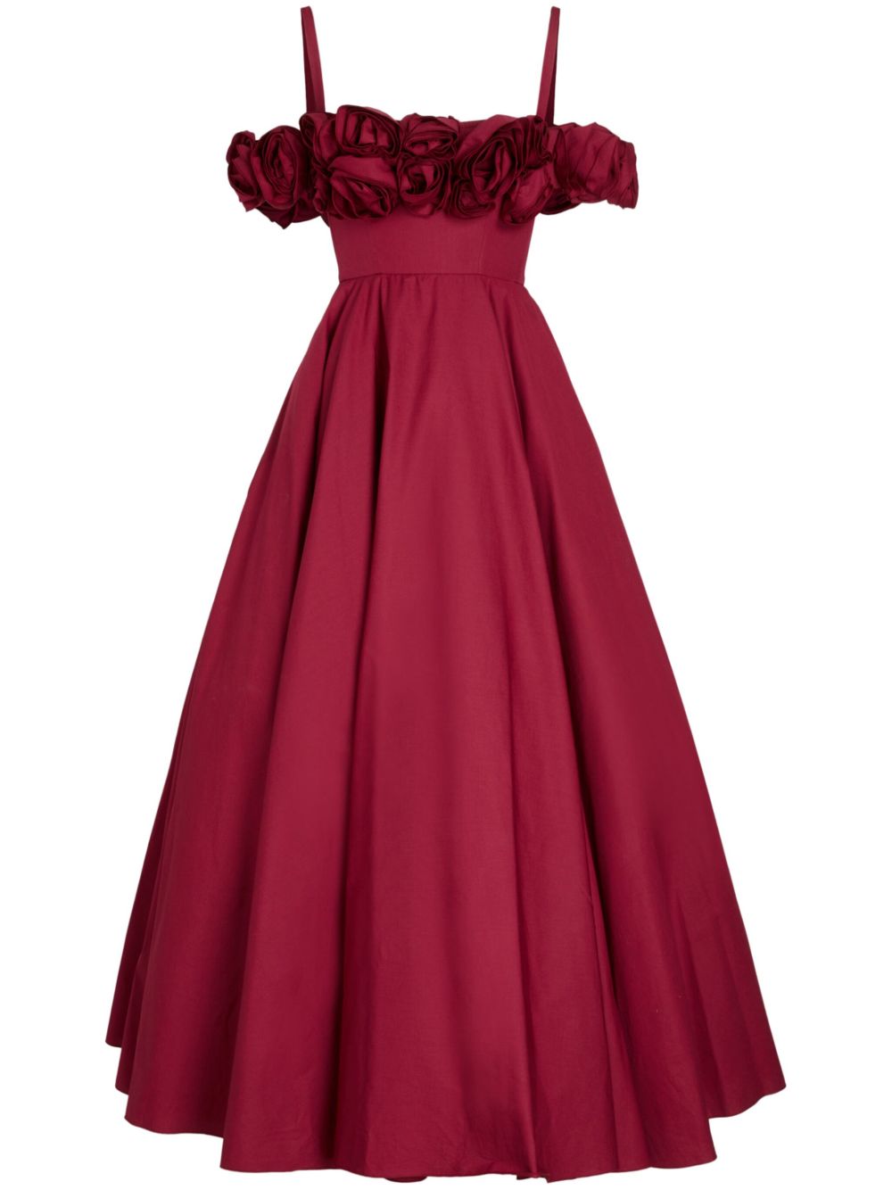 Giambattista Valli 花卉紧胸衣式礼服 - 红色