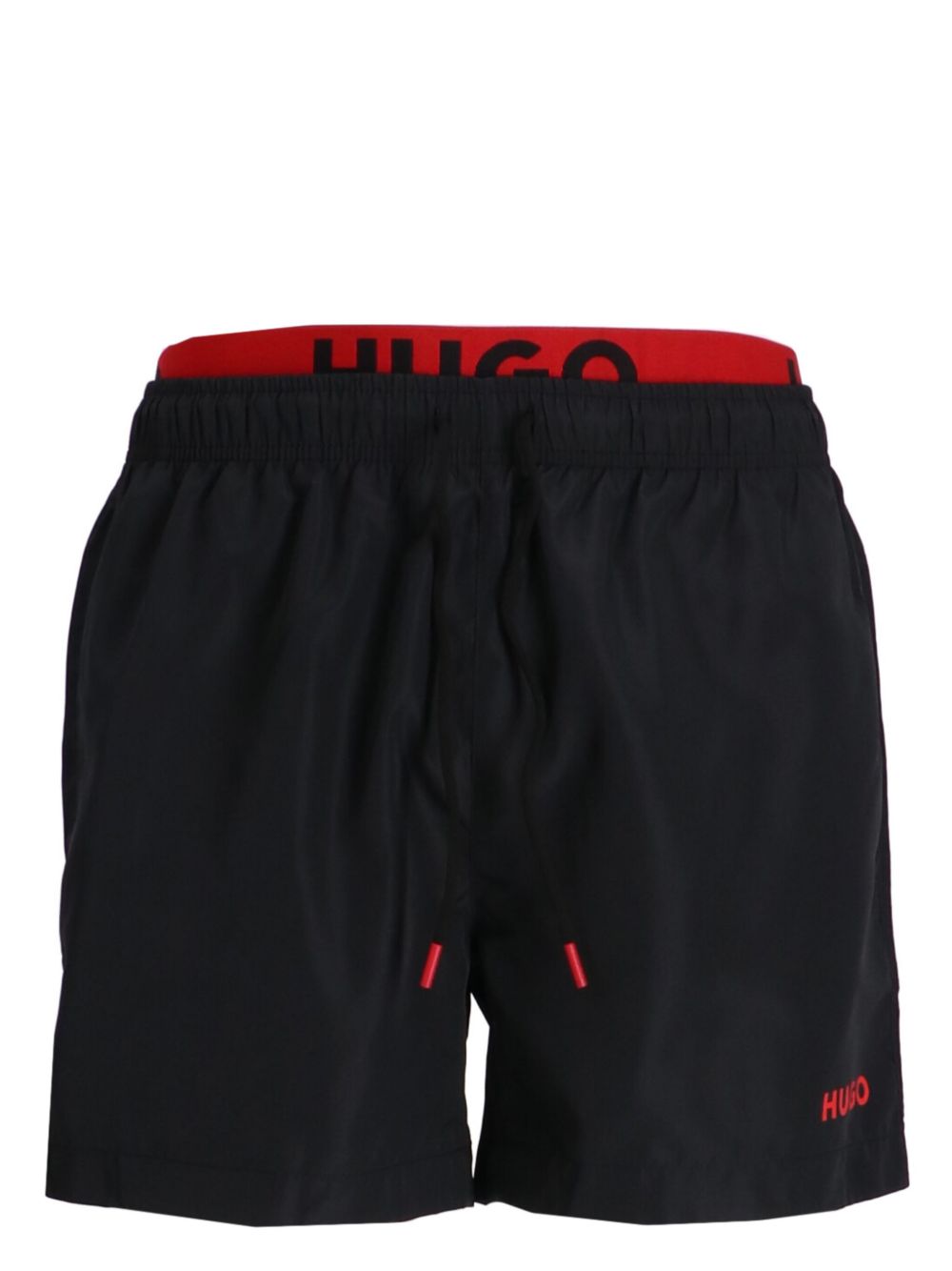 HUGO logo泳裤 - 黑色