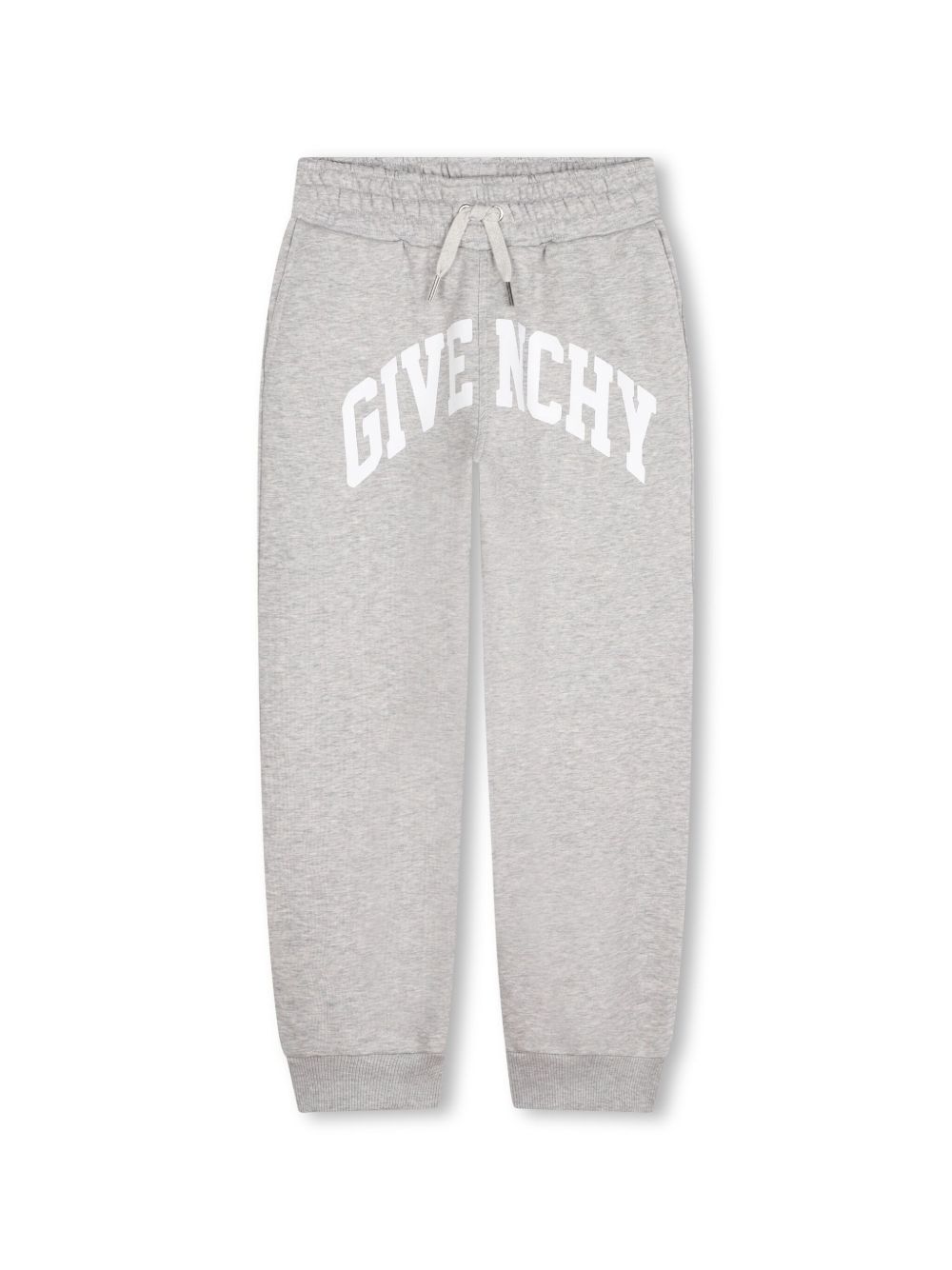 Givenchy Kids logo印花抓绒运动裤 - 灰色