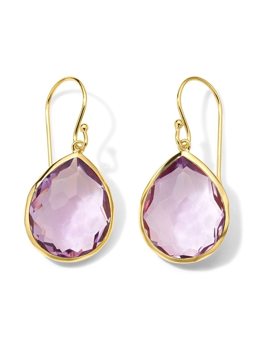 IPPOLITA 18K黄金 Rock Candy 紫晶泪滴形耳环 - 金色