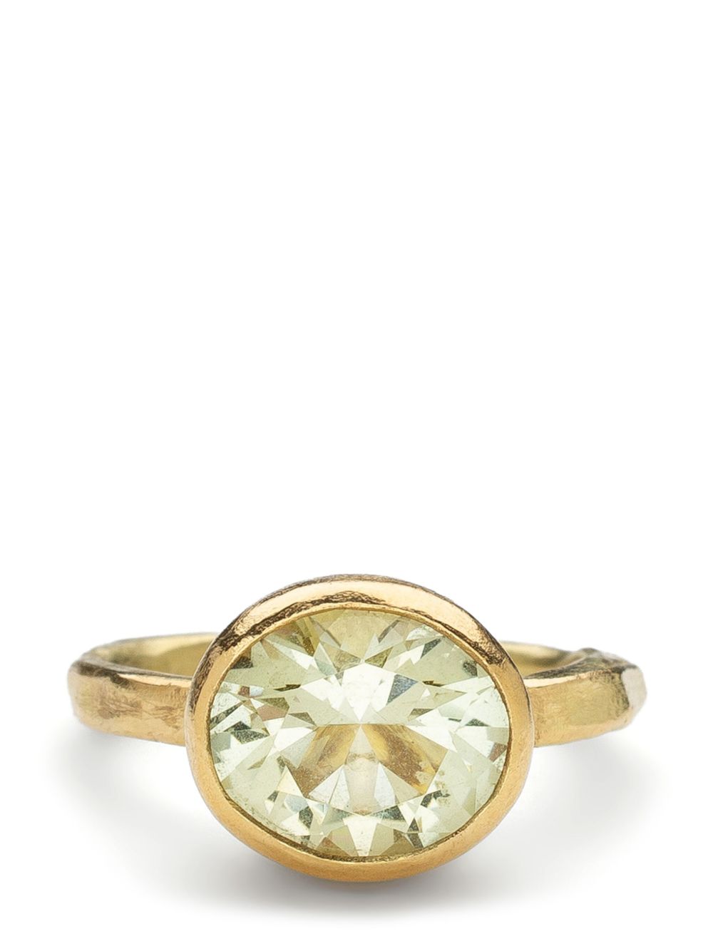 DISA ALLSOPP 18K yellow gold aquamarine oval ring - 金色