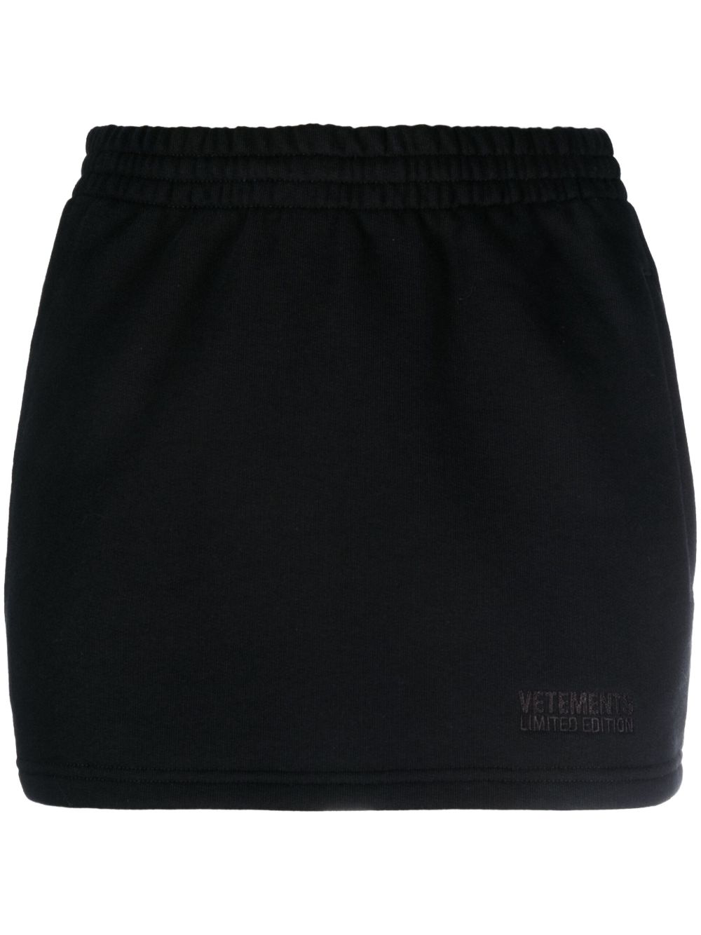 VETEMENTS 松紧棉混纺迷你半身裙 - 黑色