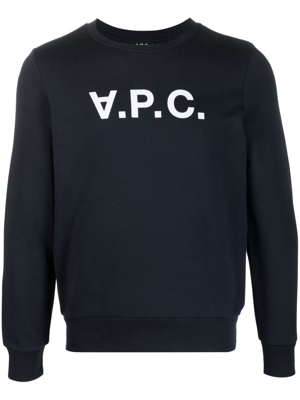 A.P.C. 植绒logo棉卫衣 - 蓝色
