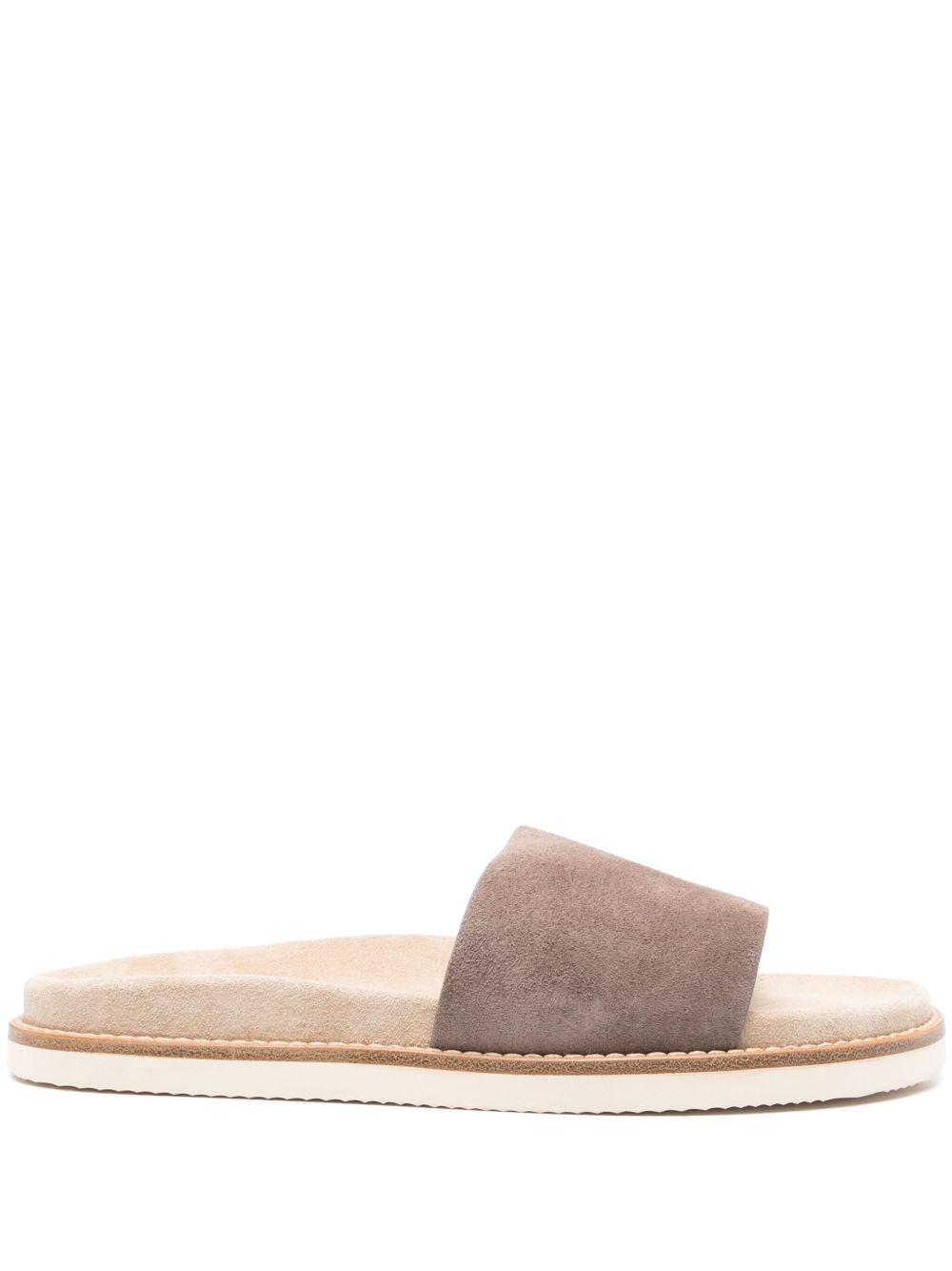 Brunello Cucinelli 绒面皮拖鞋 - 褐色