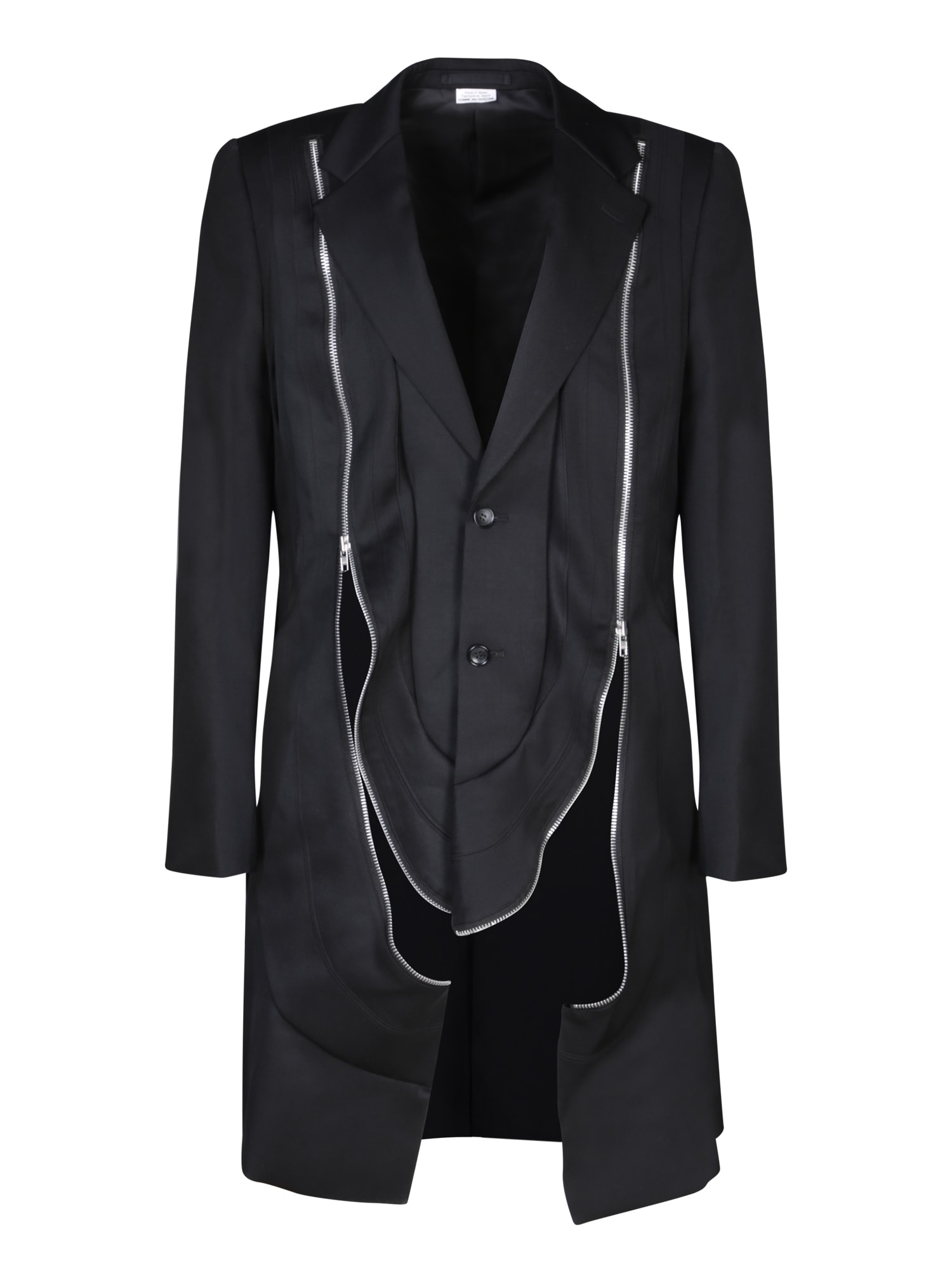 Comme Des Garçons Homme Plus 拉链细节黑色外套
