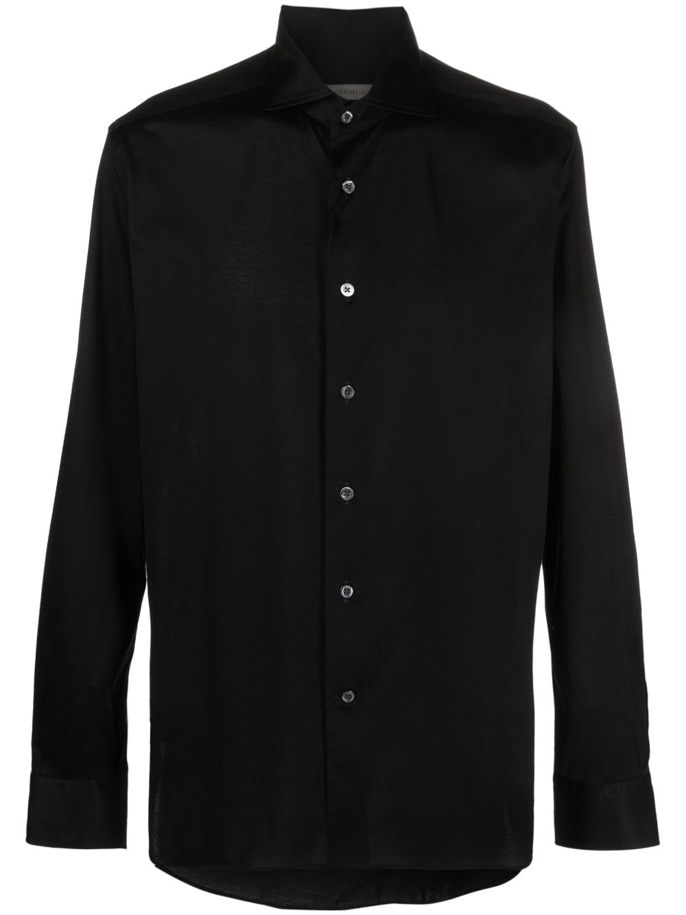 Corneliani 经典领棉衬衫 - 黑色