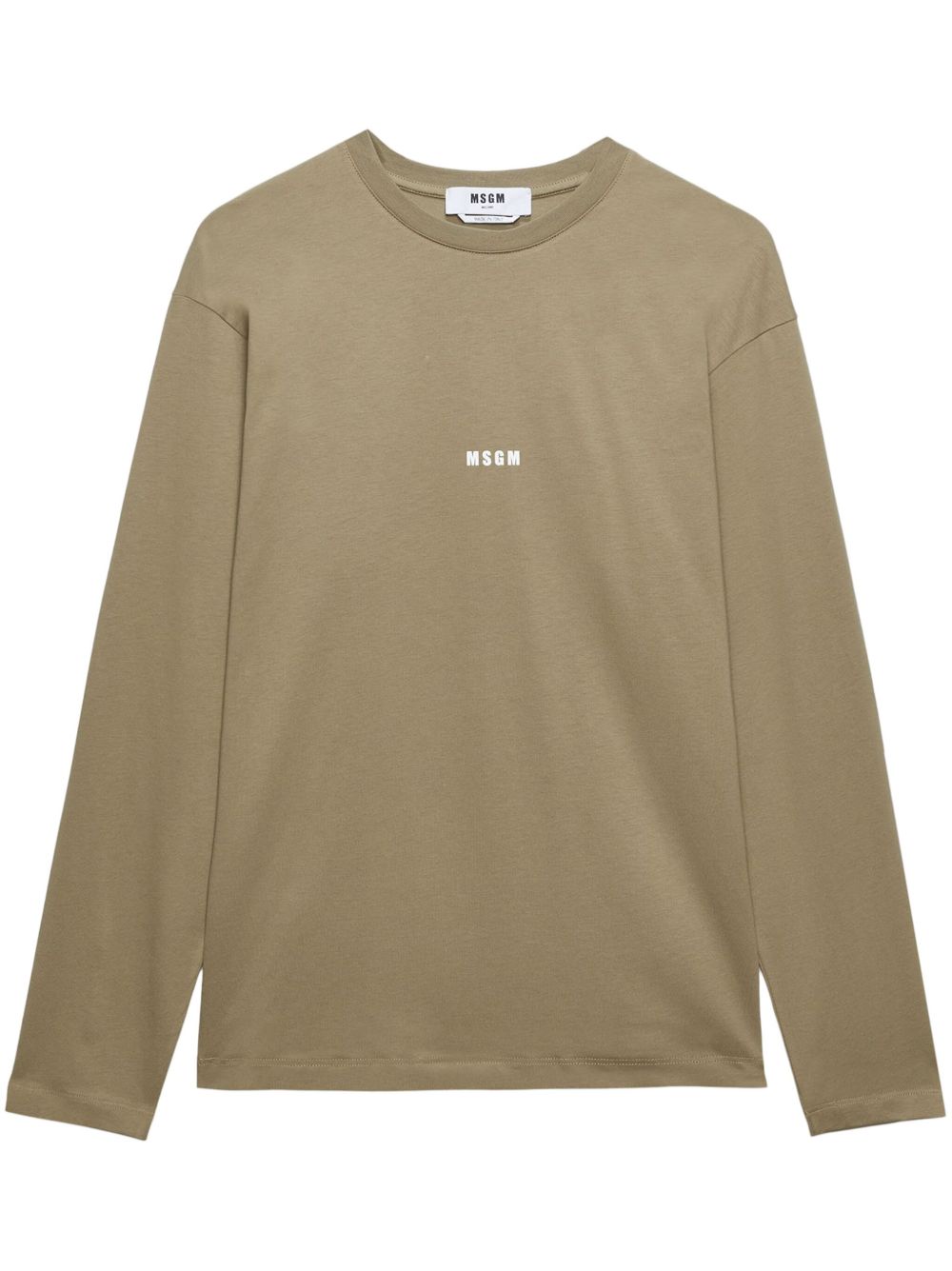 MSGM logo印花长袖T恤 - 绿色
