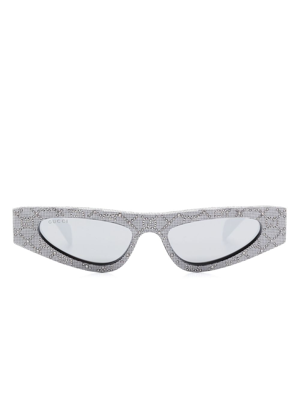Gucci Eyewear 猫眼框太阳眼镜 - 银色