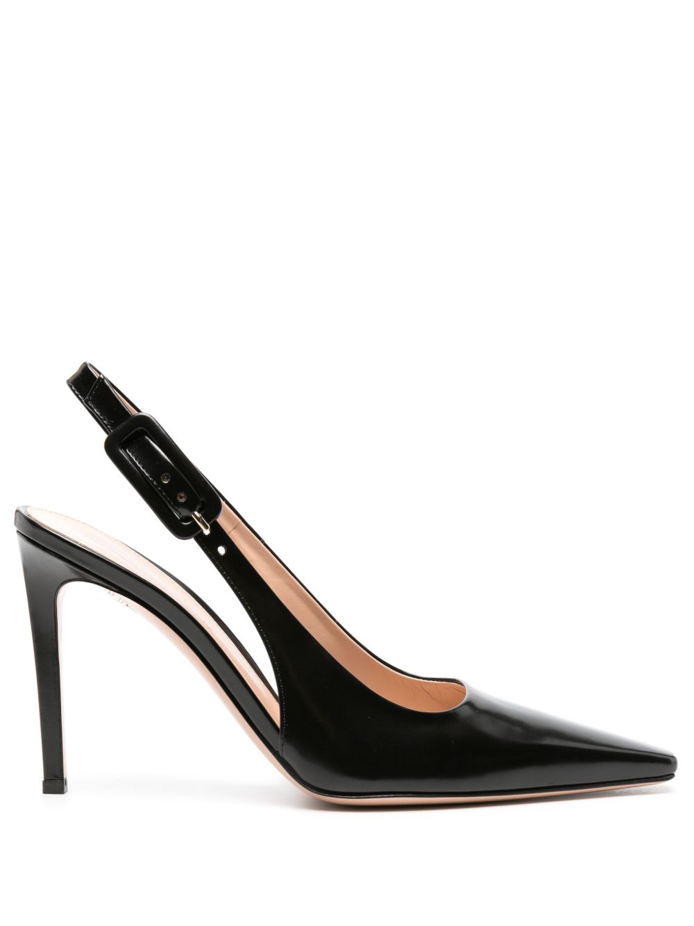 Gianvito Rossi Lindsay 皮质高跟鞋 - 黑色