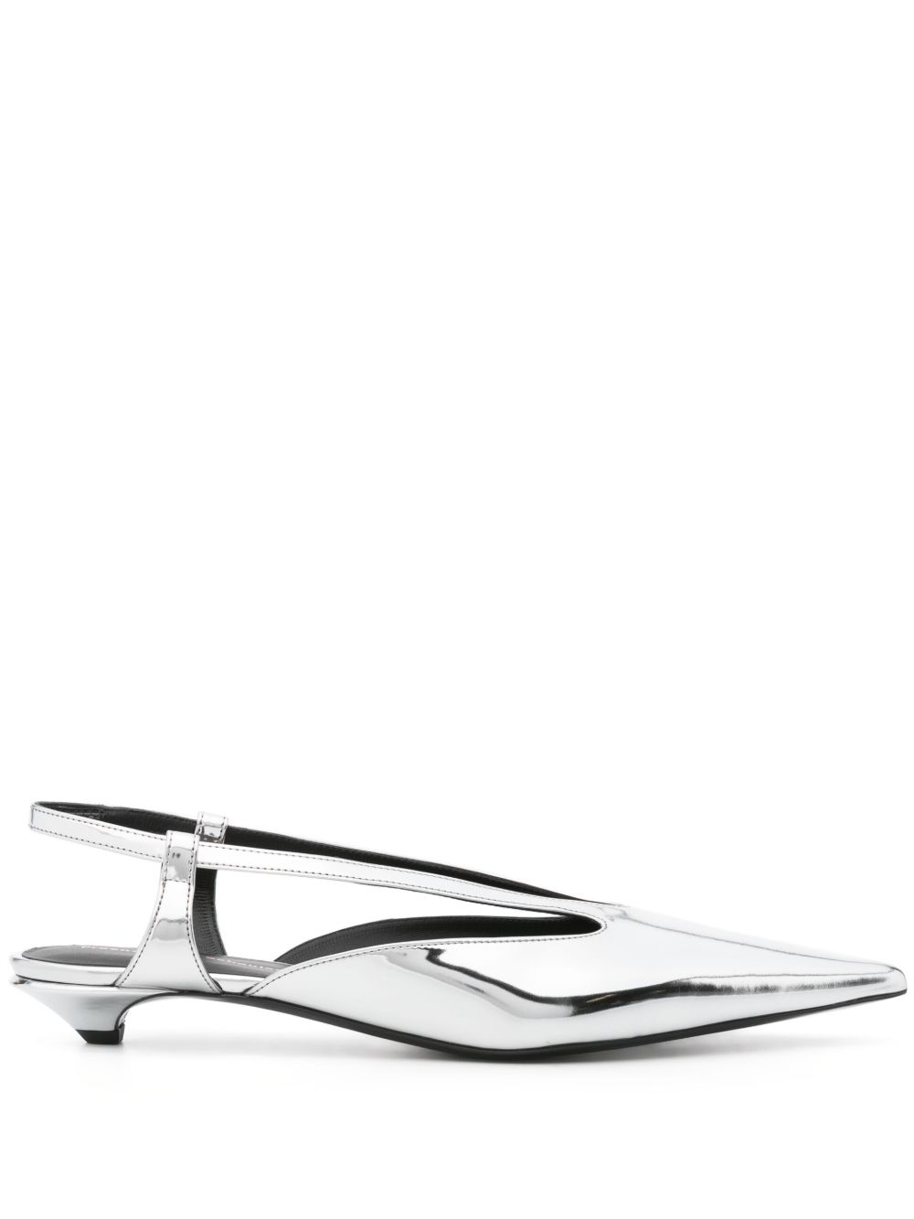 Proenza Schouler Point 裹踝低跟鞋 - 银色