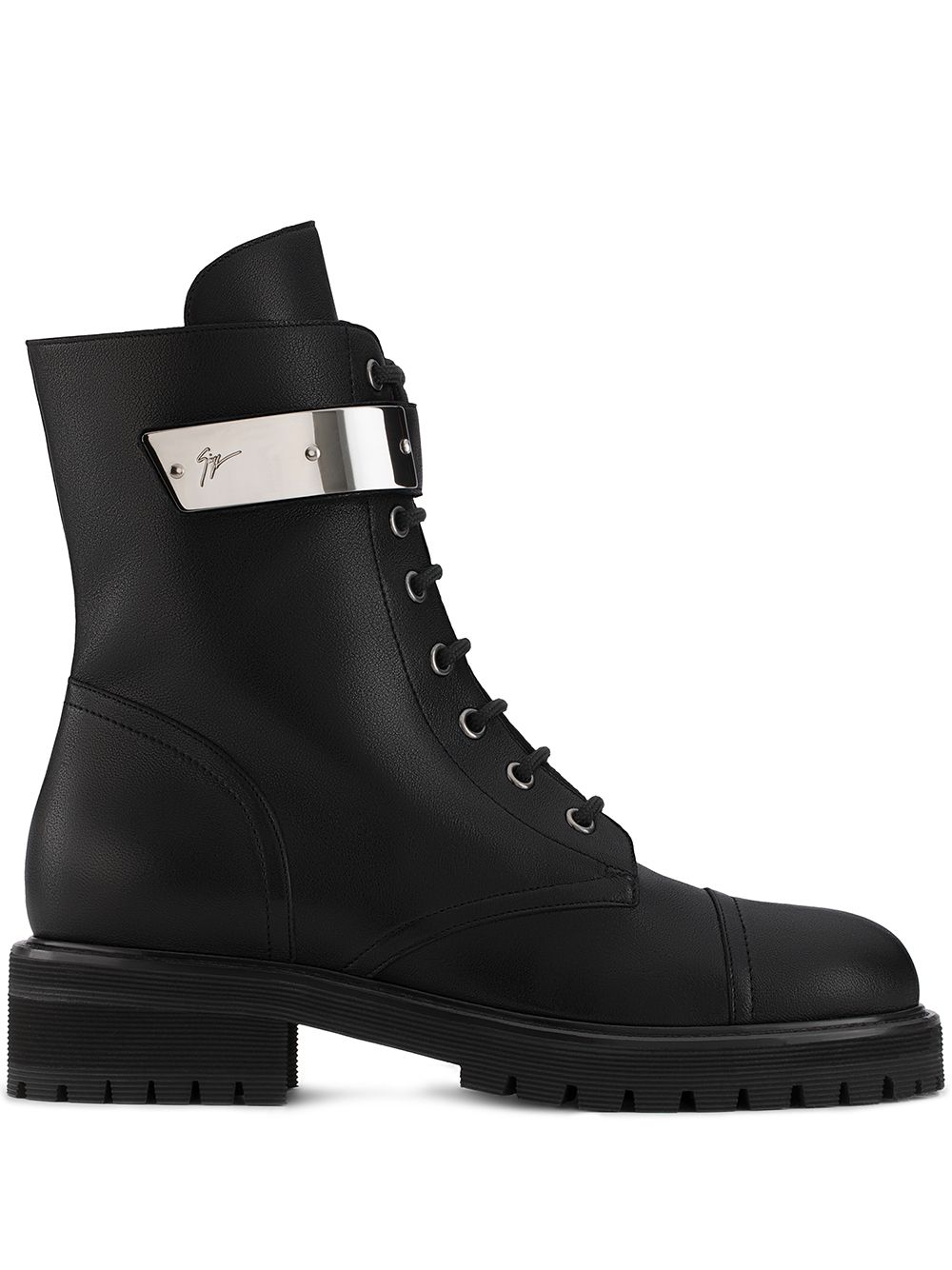Giuseppe Zanotti Alexa logo标牌短靴 - 黑色