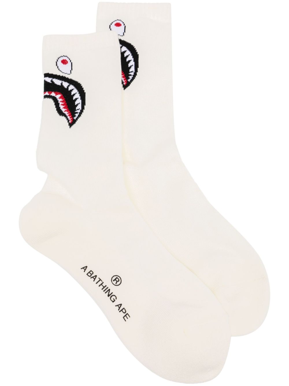 A BATHING APE® 嵌花针织袜 - 白色