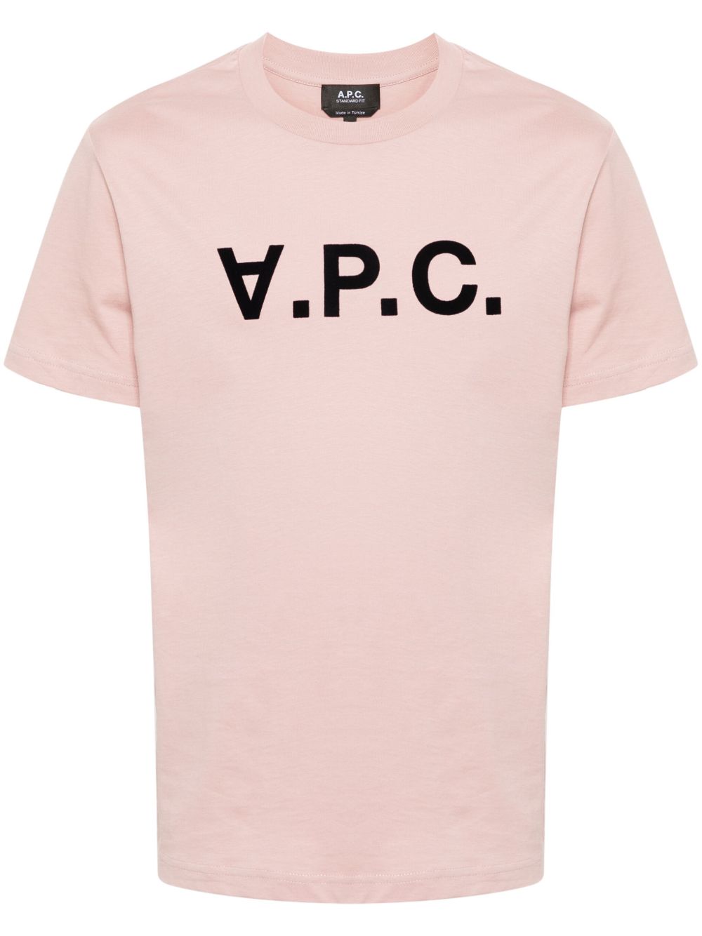 A.P.C. 植绒logo棉T恤 - 粉色