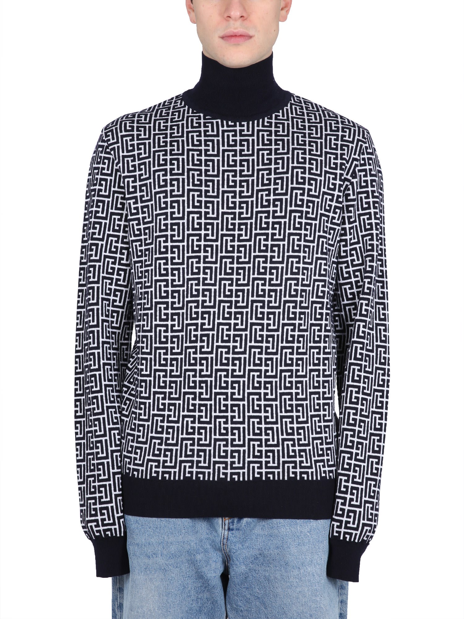 Balmain 双色羊毛混纺毛衣