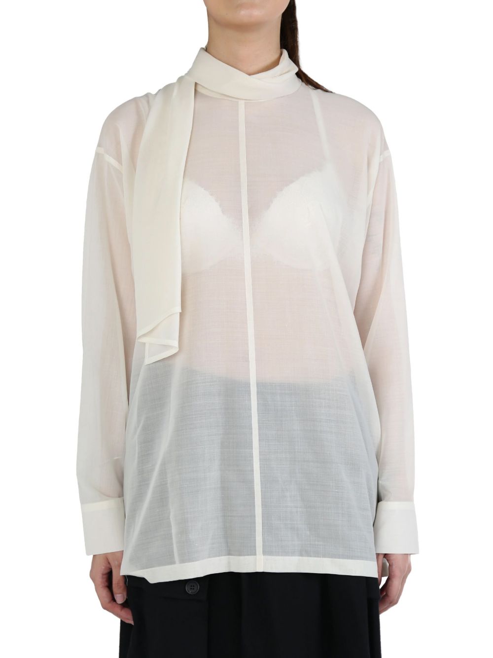 Issey Miyake sheer blouse - 白色