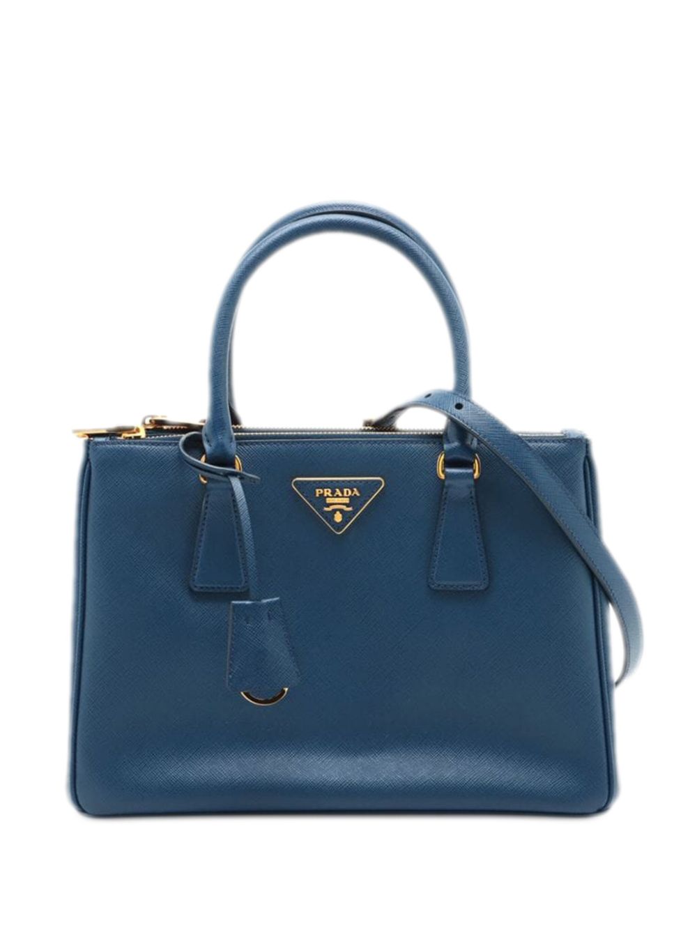 Prada Pre-Owned 三角形logo两用手提包（典藏款） - 蓝色