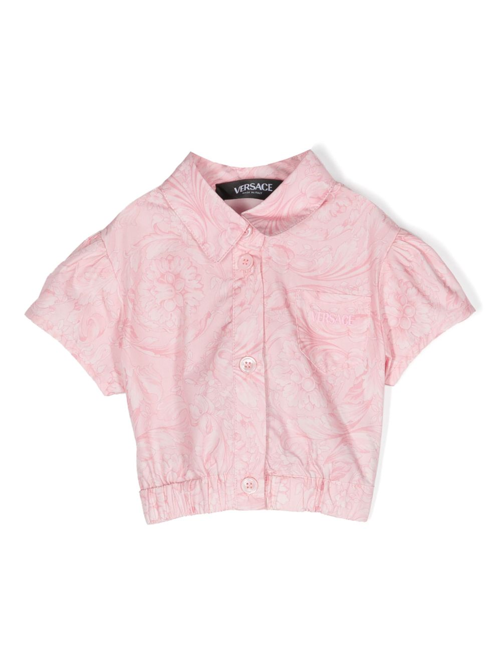 Versace Kids 巴洛克印花搭扣罩衫 - 粉色