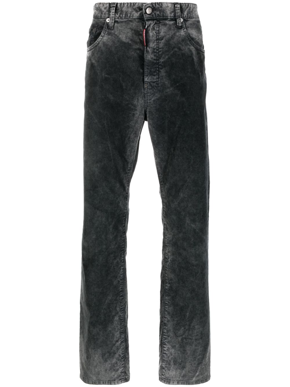 DSQUARED2 中腰灯芯绒长裤 - 黑色