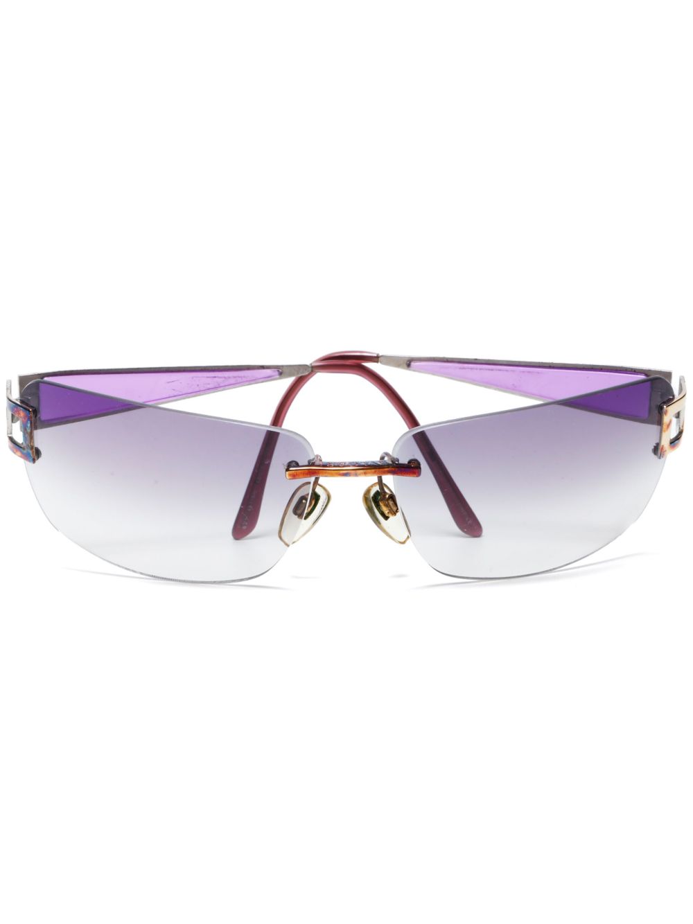 Bvlgari Pre-Owned 盾形太阳眼镜（典藏款） - 紫色