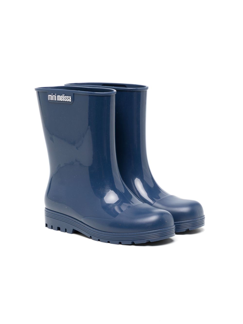 Mini Melissa logo细节浮雕雨靴 - 蓝色