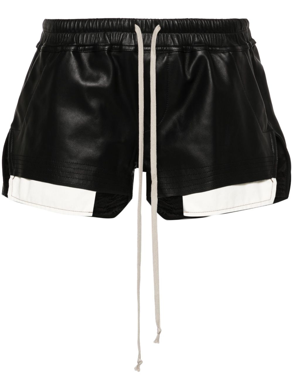 Rick Owens Fog 皮质短裤 - 黑色