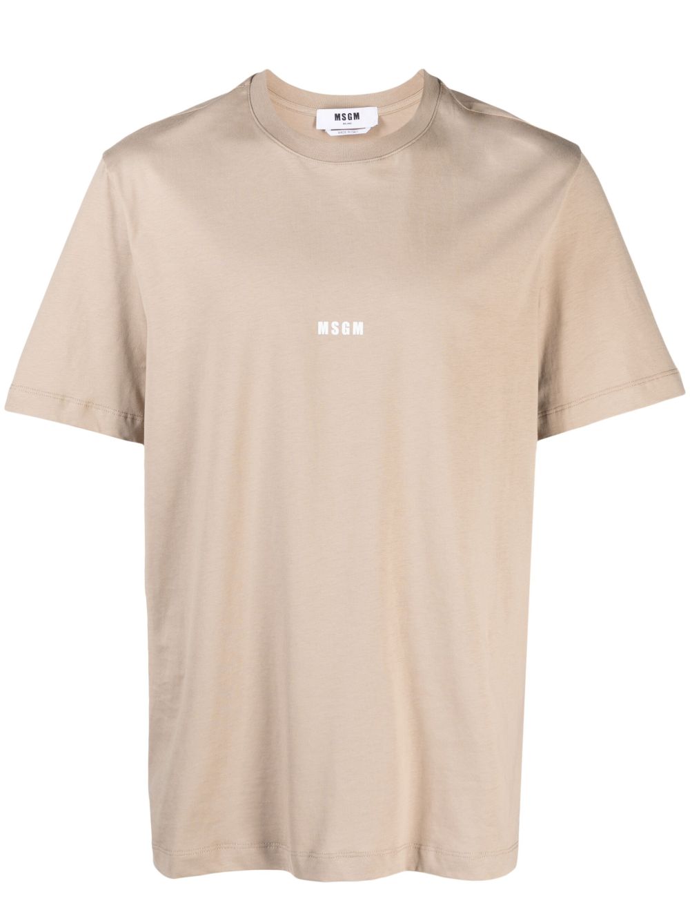 MSGM logo印花棉T恤 - 褐色