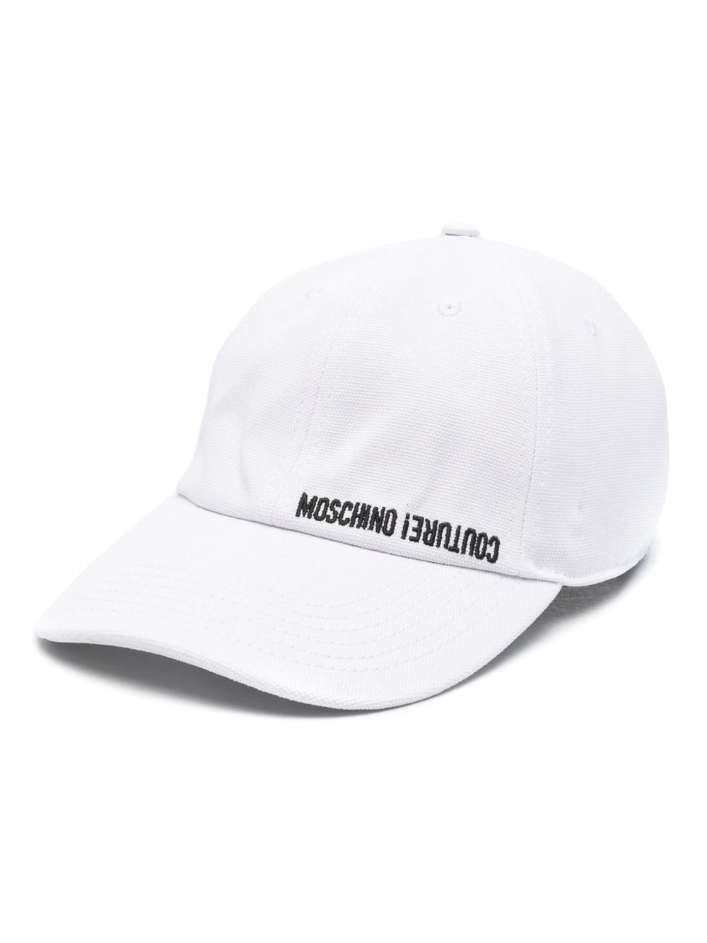 Moschino logo刺绣棒球帽 - 白色