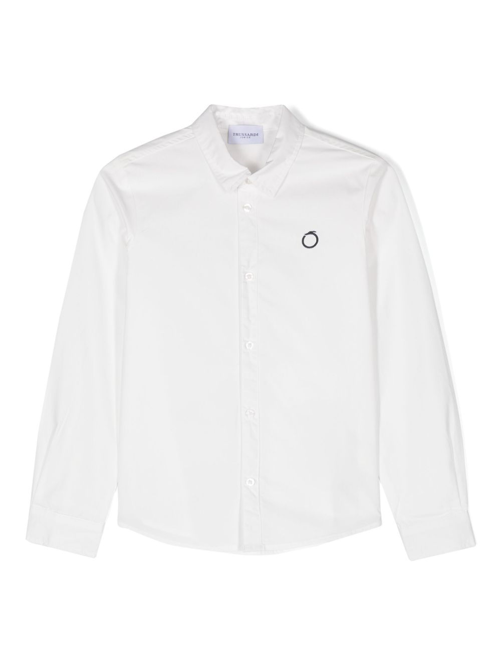 TRUSSARDI JUNIOR logo刺绣衬衫 - 白色