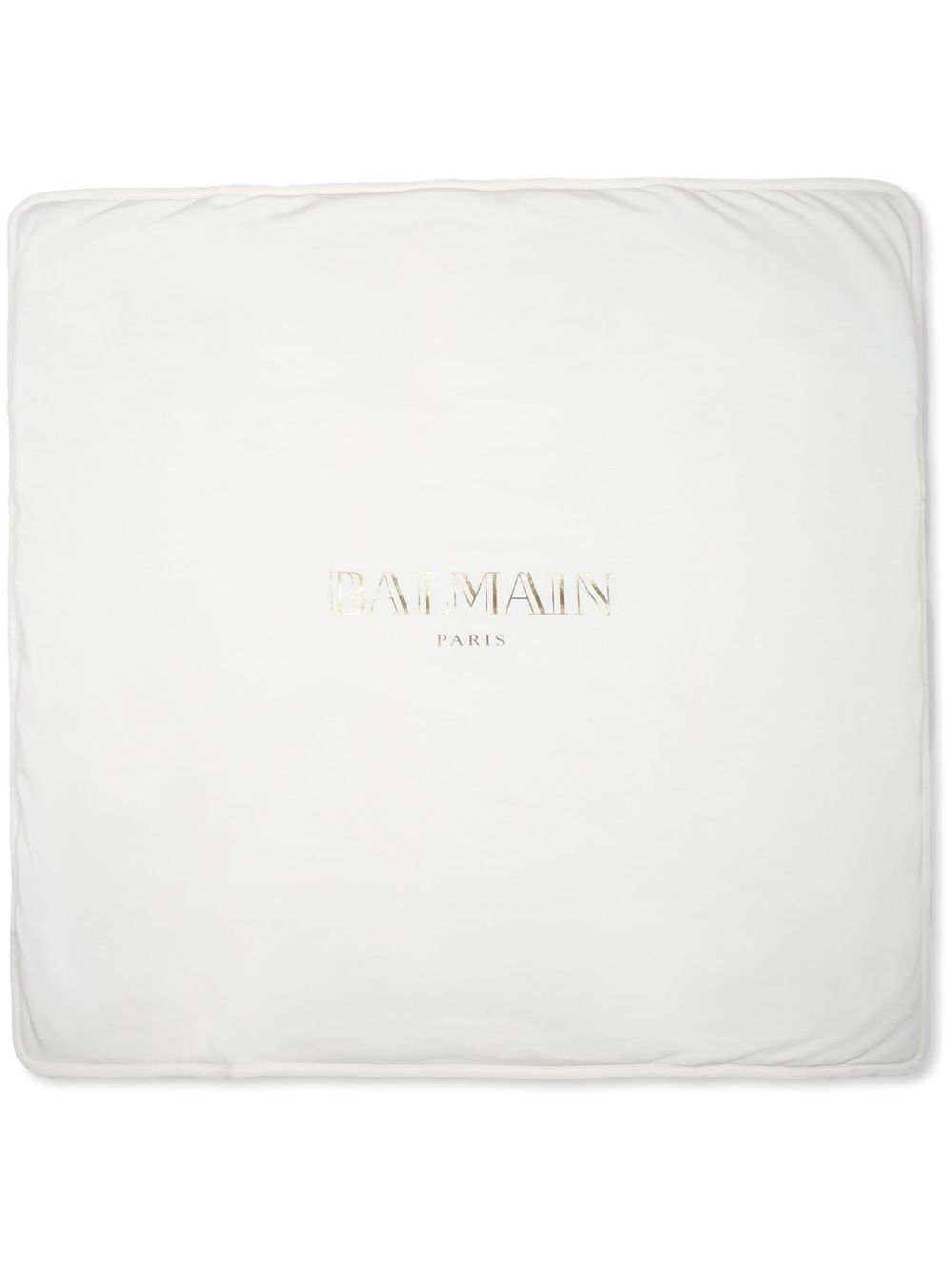 Balmain Kids logo印花棉毯子 - 白色