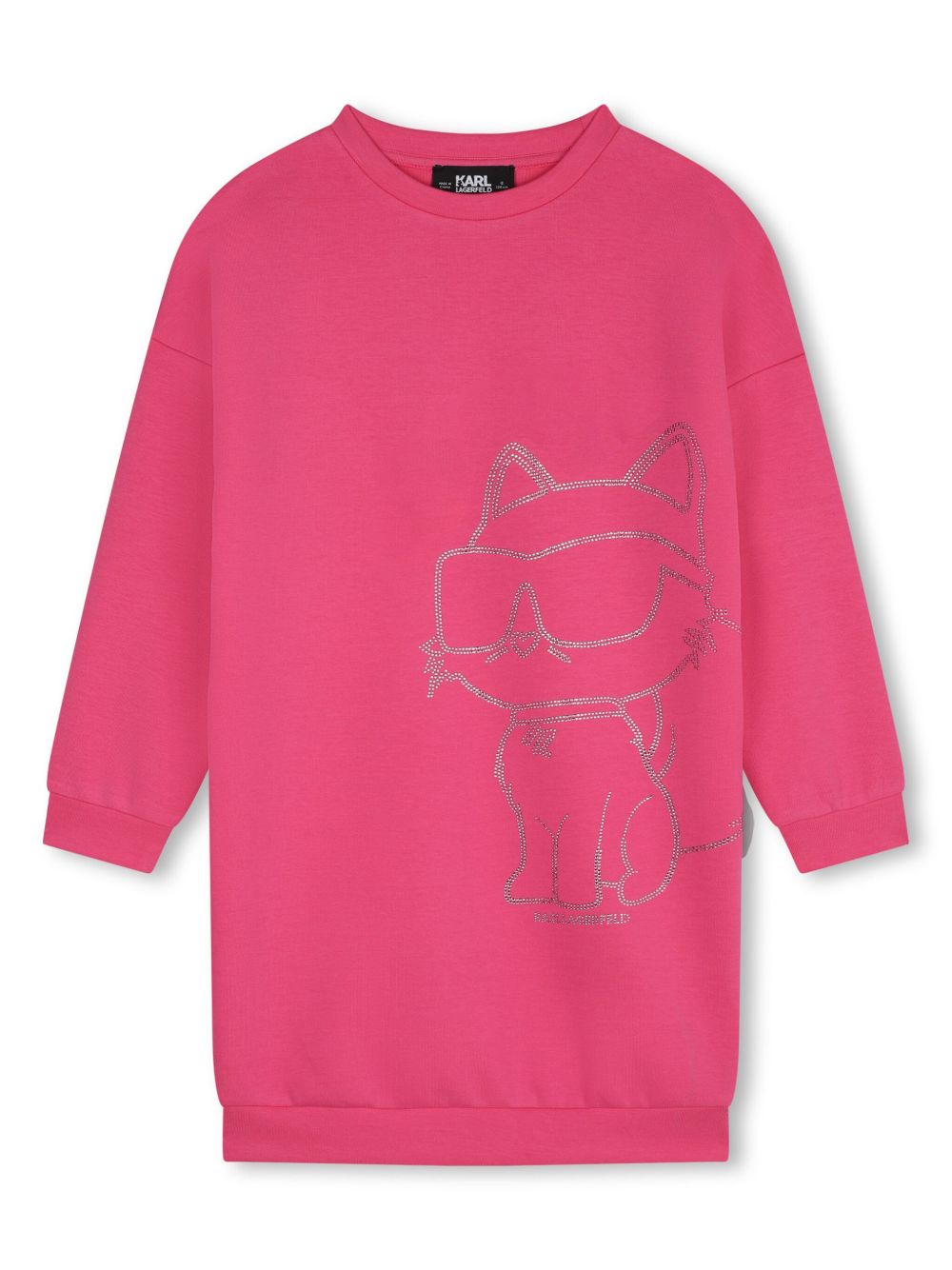 Karl Lagerfeld Kids Ikon Choupette 连衣裙 - 粉色
