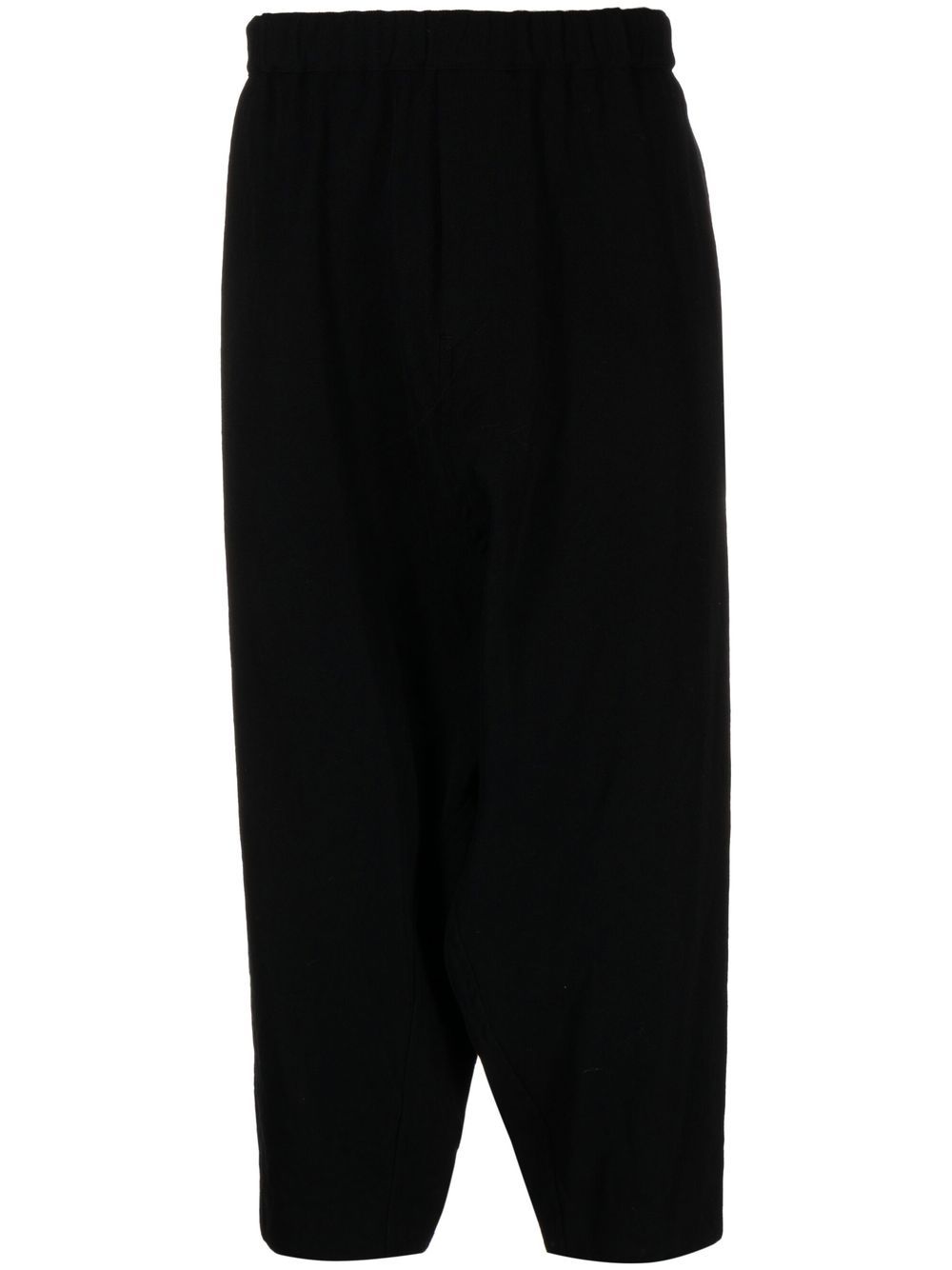 Black Comme Des Garçons 羊毛露踝裤 - 黑色
