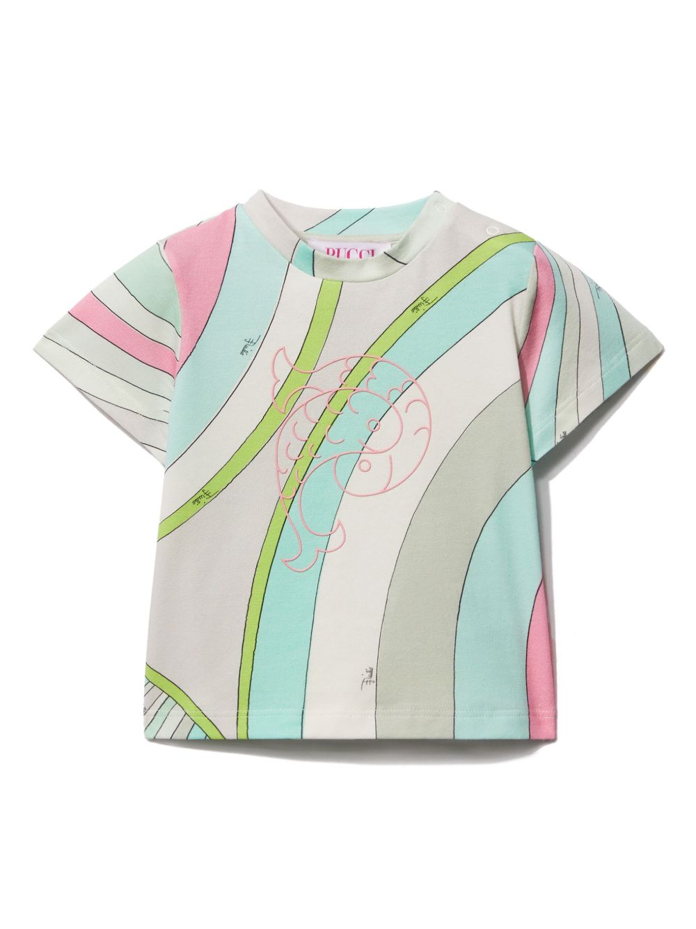 PUCCI Junior Iride 印花刺绣T恤 - 绿色