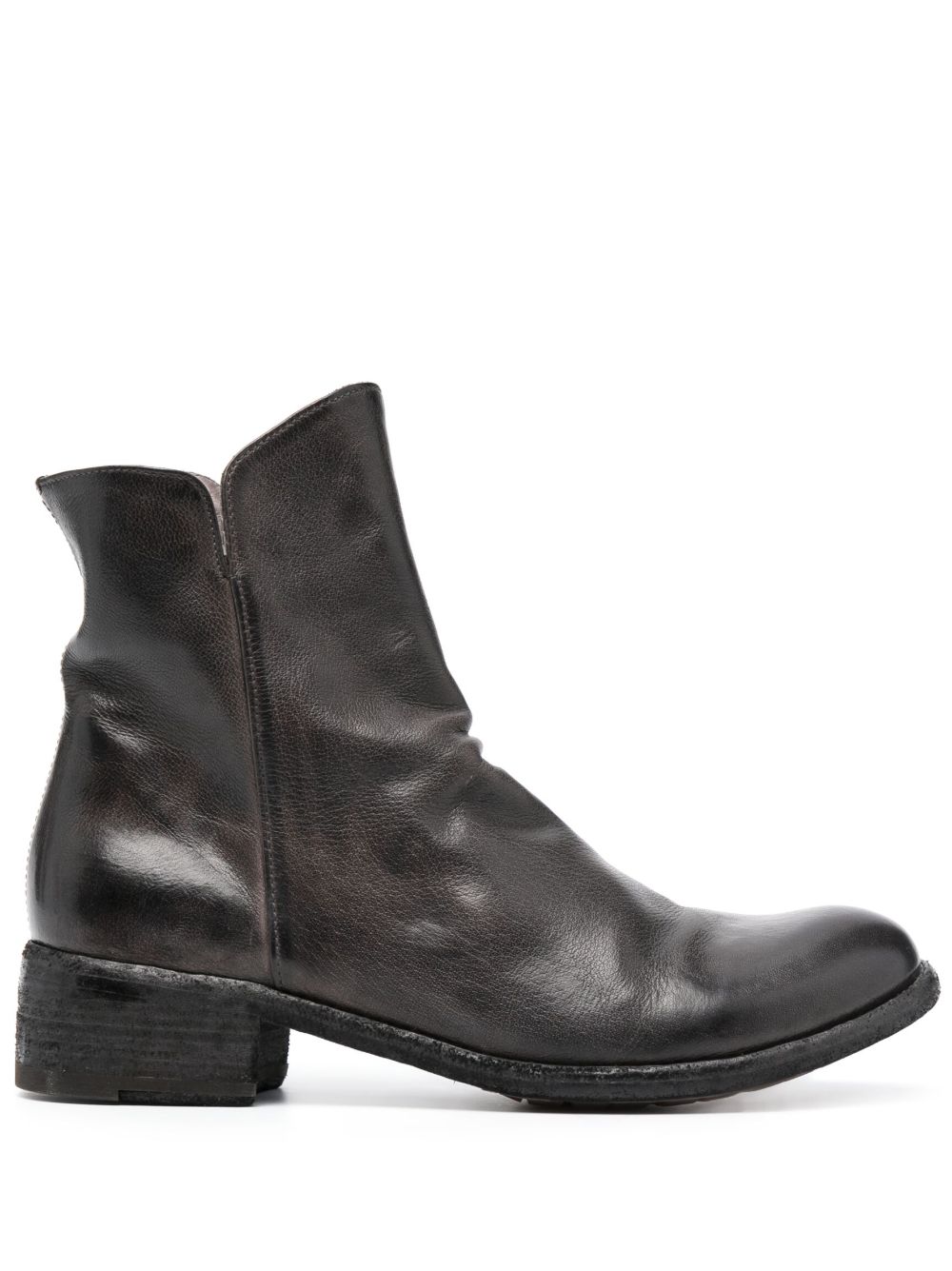 Officine Creative Lison 056 皮质露踝靴 - 褐色