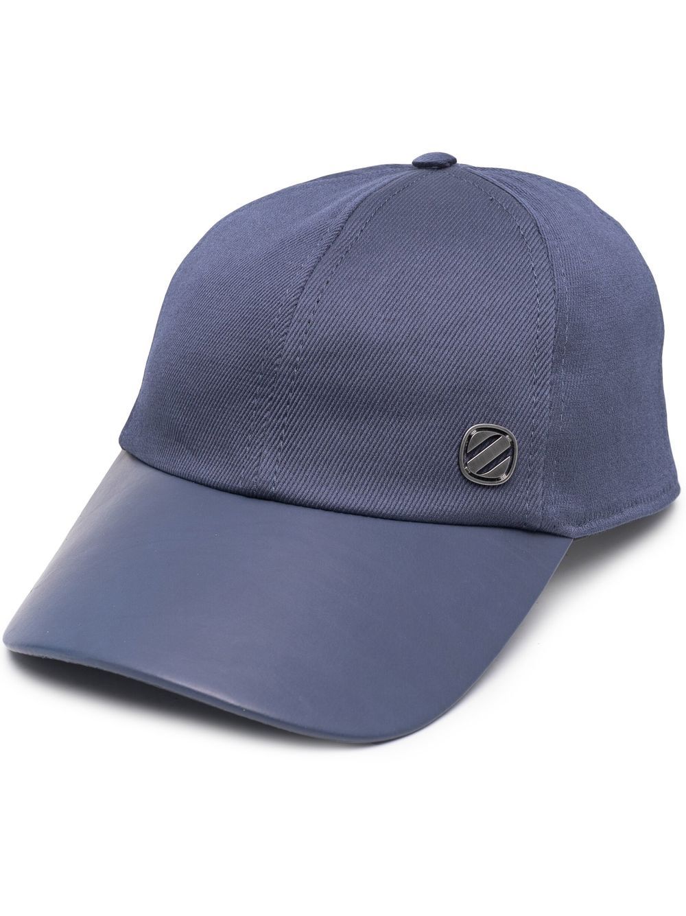Zegna logo标牌棉棒球帽 - 蓝色
