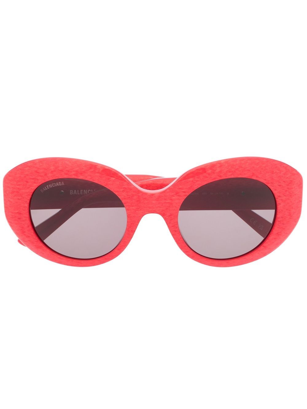 Balenciaga Eyewear 超大款圆框太阳眼镜 - 红色