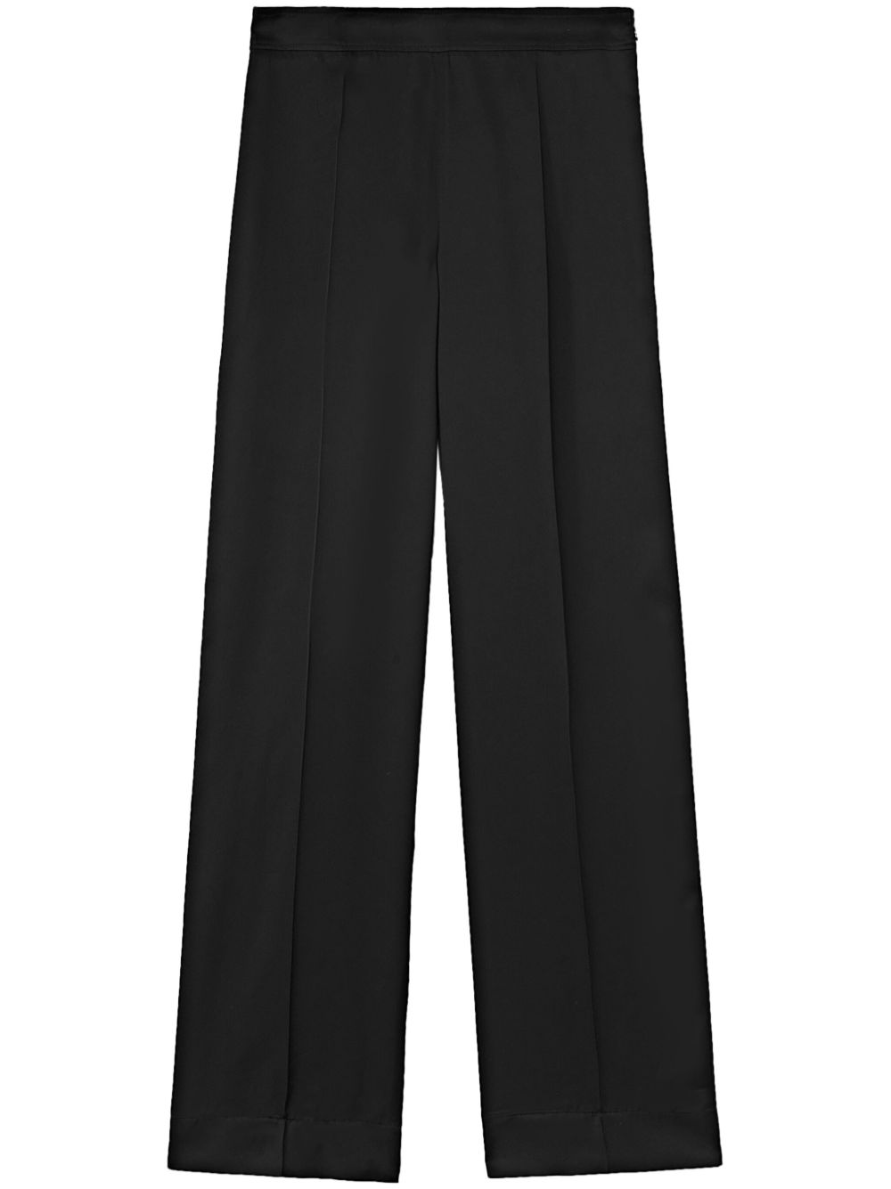 Jil Sander 压褶直筒长裤 - 黑色