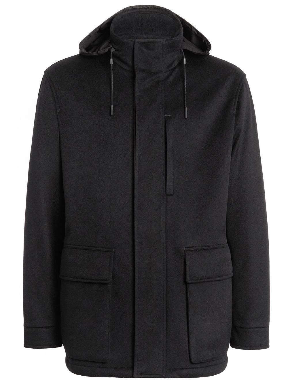 Zegna Elements Vetta Oasi 羊绒夹克式衬衫 - 黑色