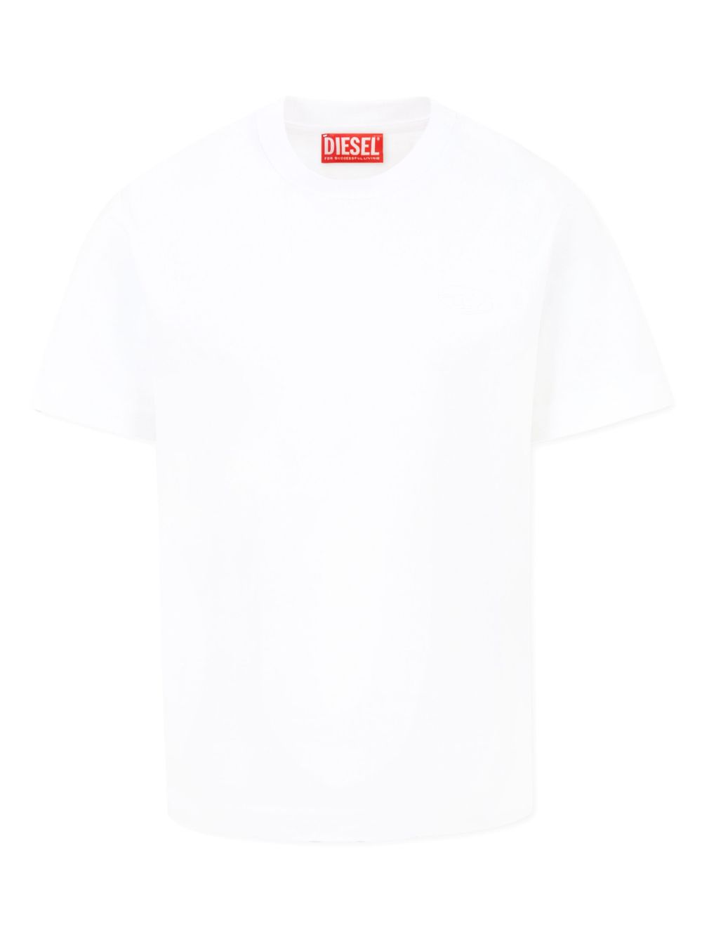 Diesel Kids Oval D 刺绣T恤 - 白色