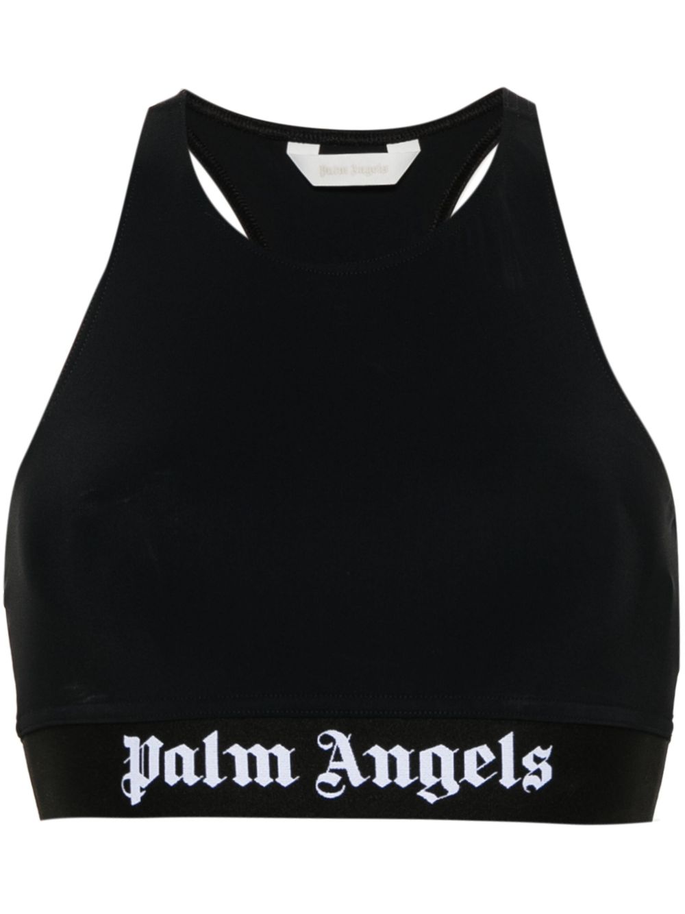Palm Angels logo织带短款上衣 - 黑色